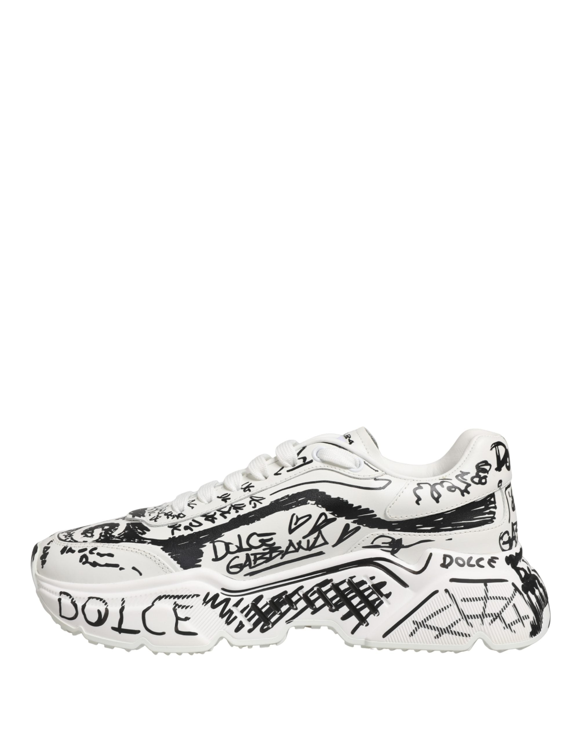 Dolce & Gabbana White Daymaster Graffiti Low Top Sneakers Shoes Dolce & Gabbana
