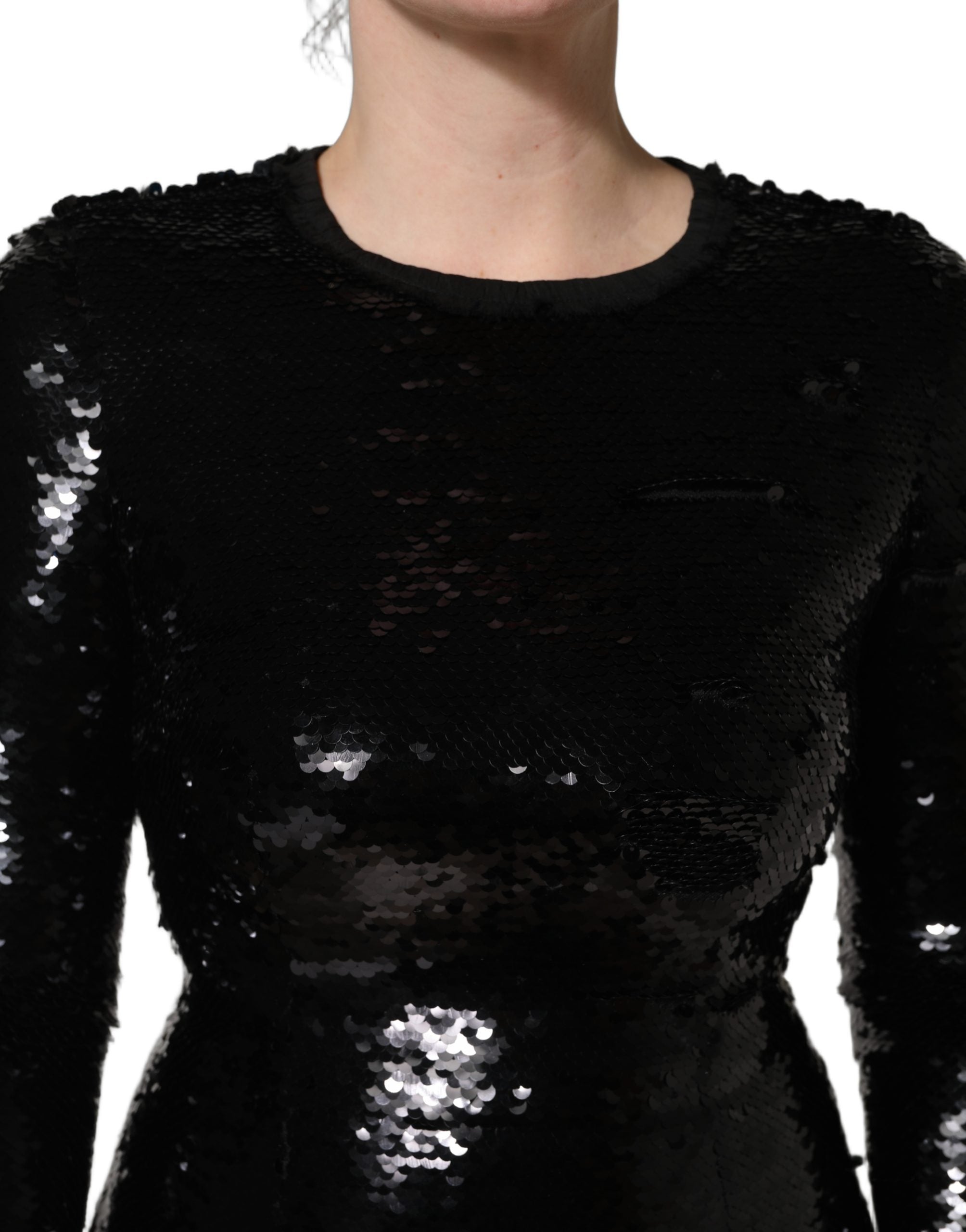 Dolce & Gabbana Black Bodycon Mermaid Sequinned Gown Dress Dolce & Gabbana