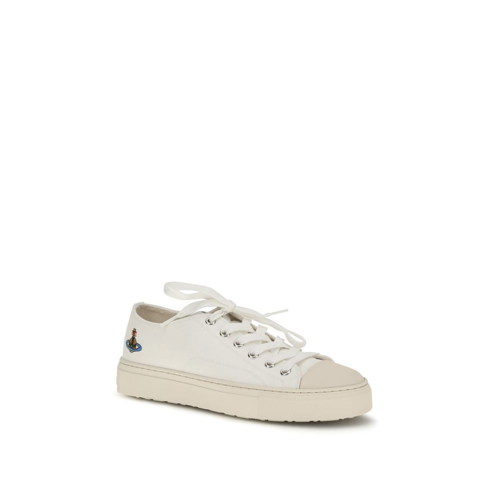 Vivienne Westwood White Fabric Low Top Sneakers Vivienne Westwood