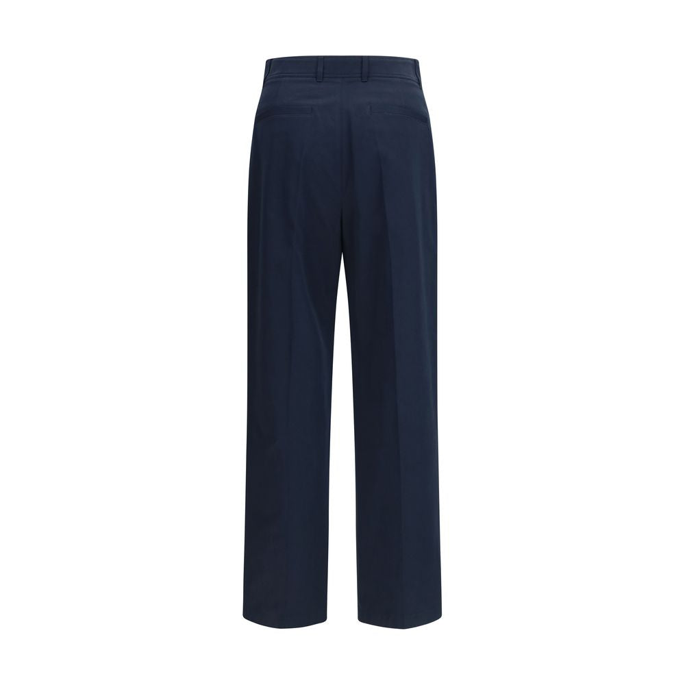 Valentino Garavani Blue Cotton Casual Pants Valentino Garavani