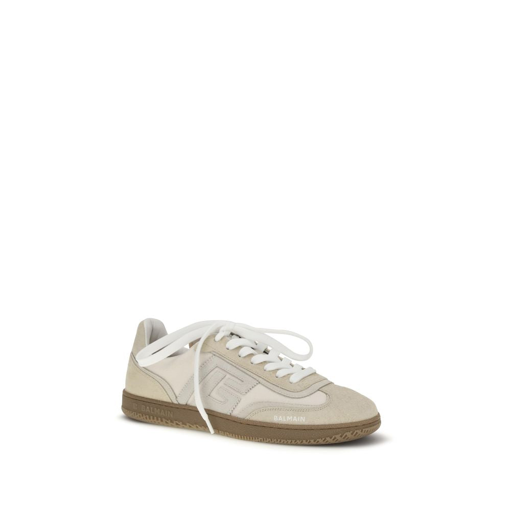 Balmain Beige Suede Leather Athletic Sneakers Balmain