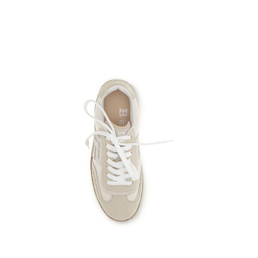 Balmain Beige Suede Leather Athletic Sneakers Balmain