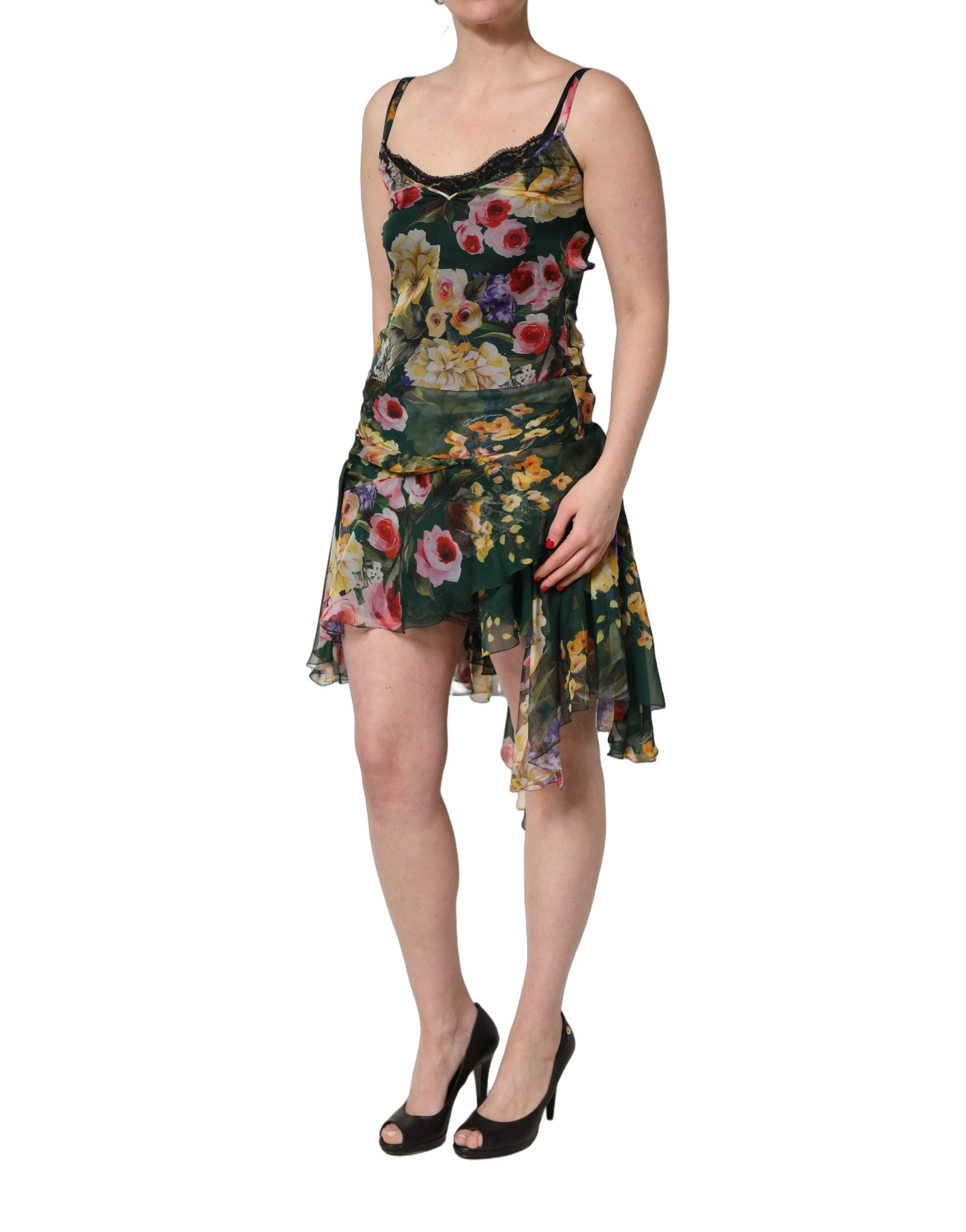 Dolce & Gabbana Multicolor Floral Print Sleeveless Mini Dress Dolce & Gabbana