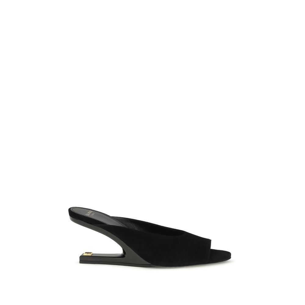 Balmain Black Goatskin Mules Balmain