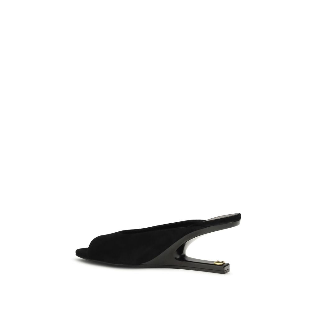 Balmain Black Goatskin Mules Balmain