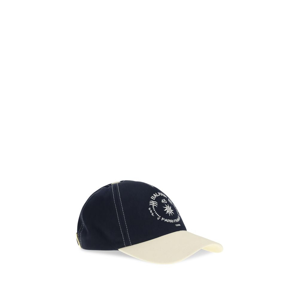 Balmain Blue Cotton Cap (Baseball Hat) Balmain
