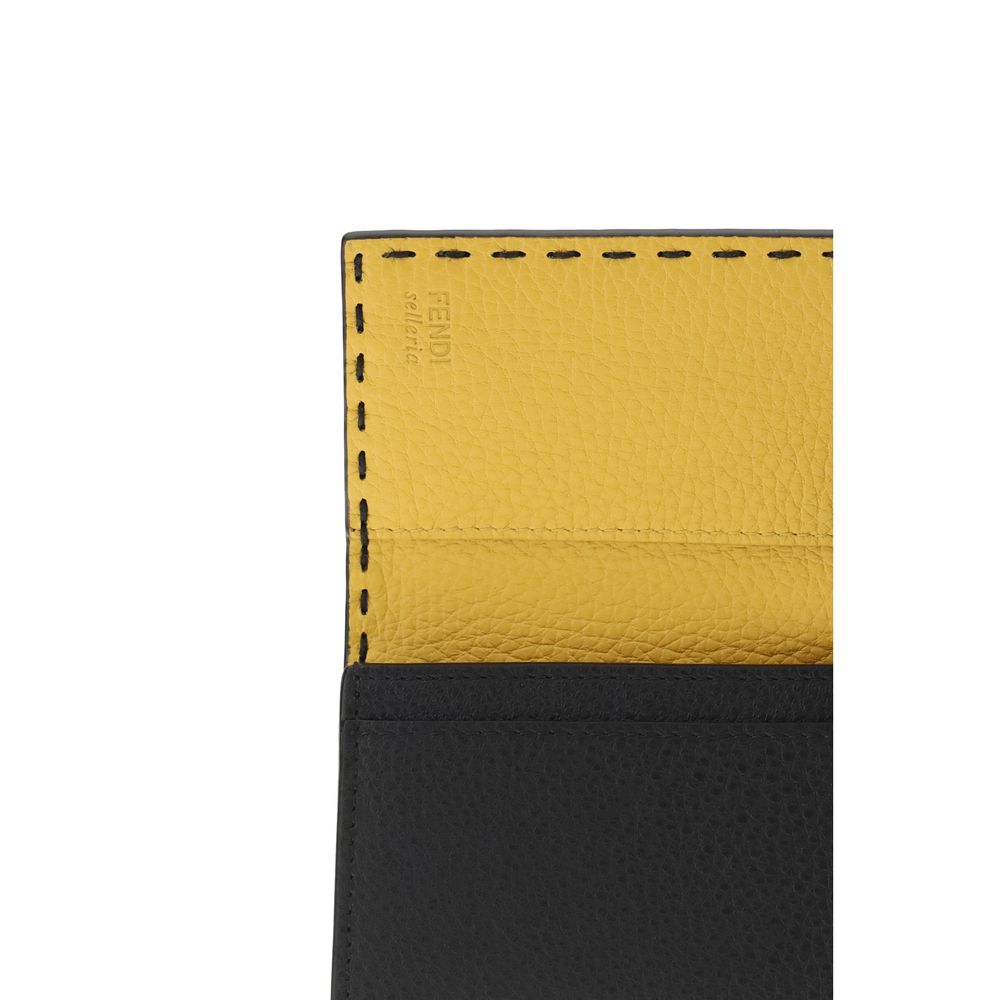 Fendi Black Calf Leather Bos Taurus Wallet Fendi
