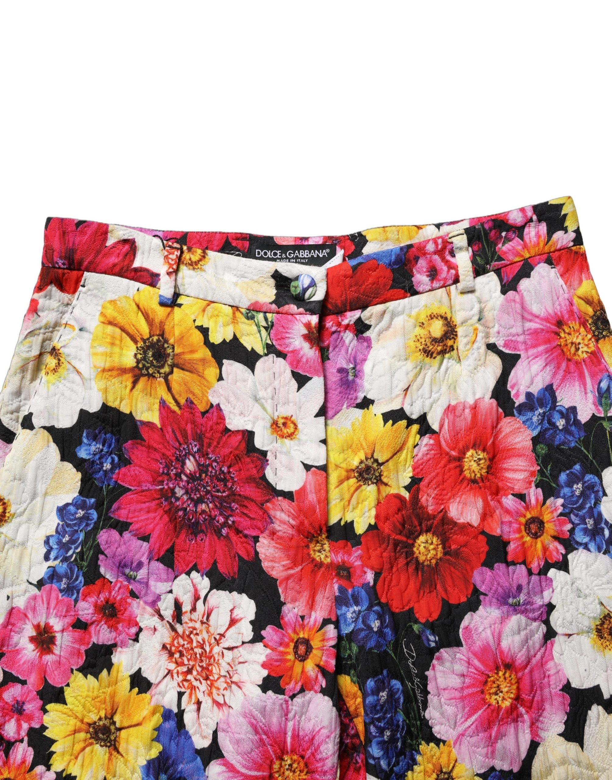 Dolce & Gabbana Multicolor Floral Print Tapered Trouser Pants Dolce & Gabbana