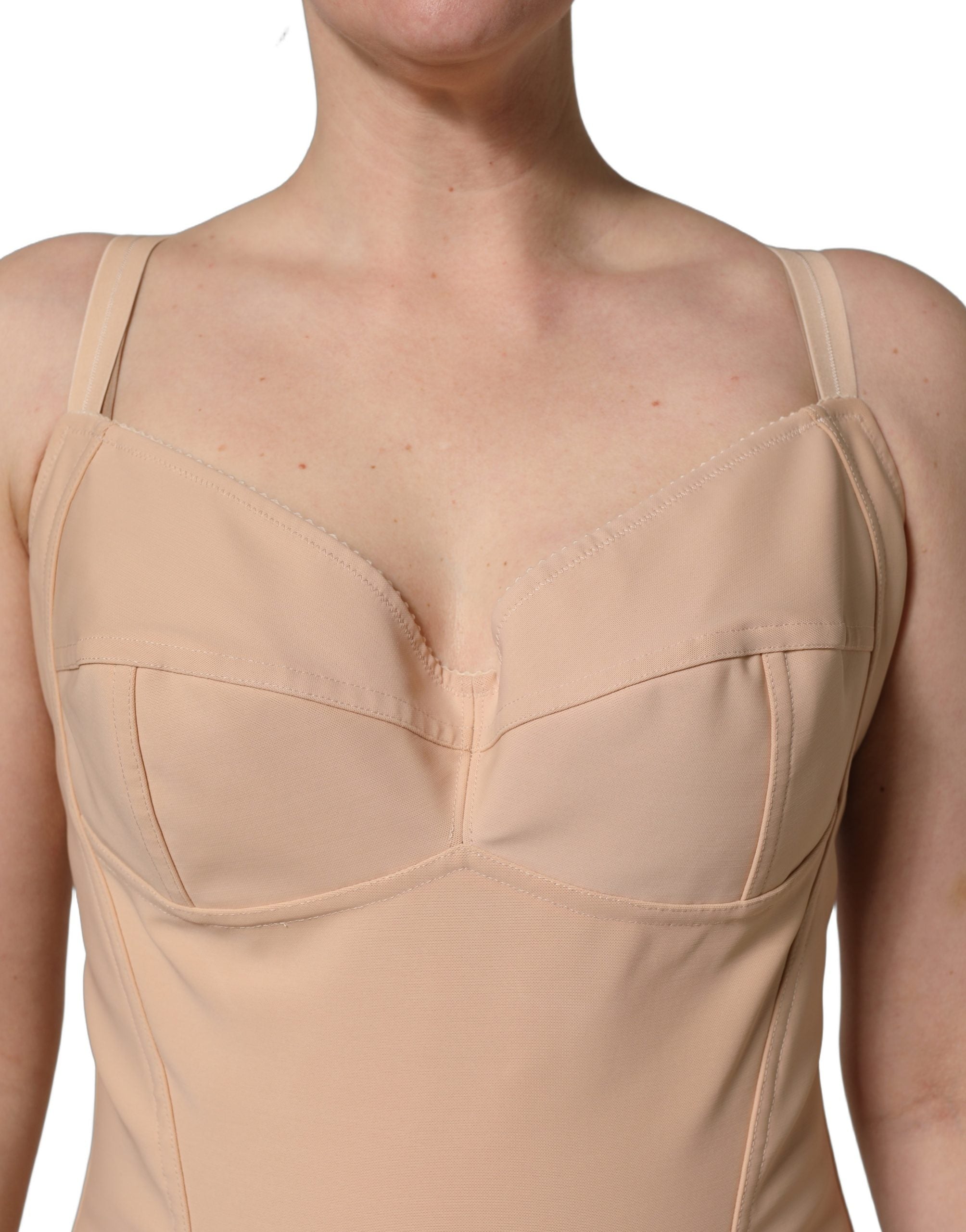 Dolce & Gabbana Nude Nylon Full Body Shaper Bodysuit Top Dolce & Gabbana
