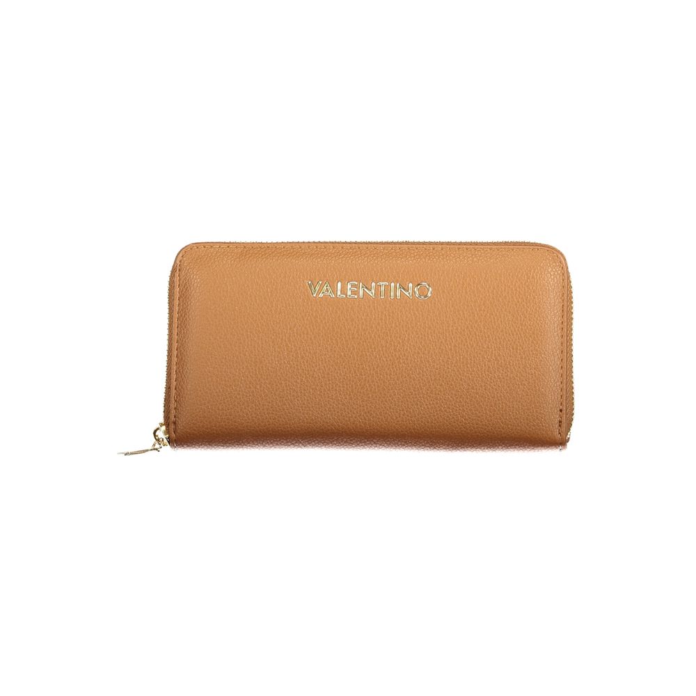 Mario Valentino Brown Polyurethane Women Wallet with Zip Closure Mario Valentino