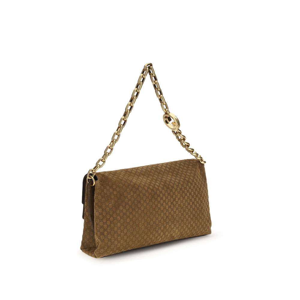 Gucci Brown Suede Leather Handbag Gucci