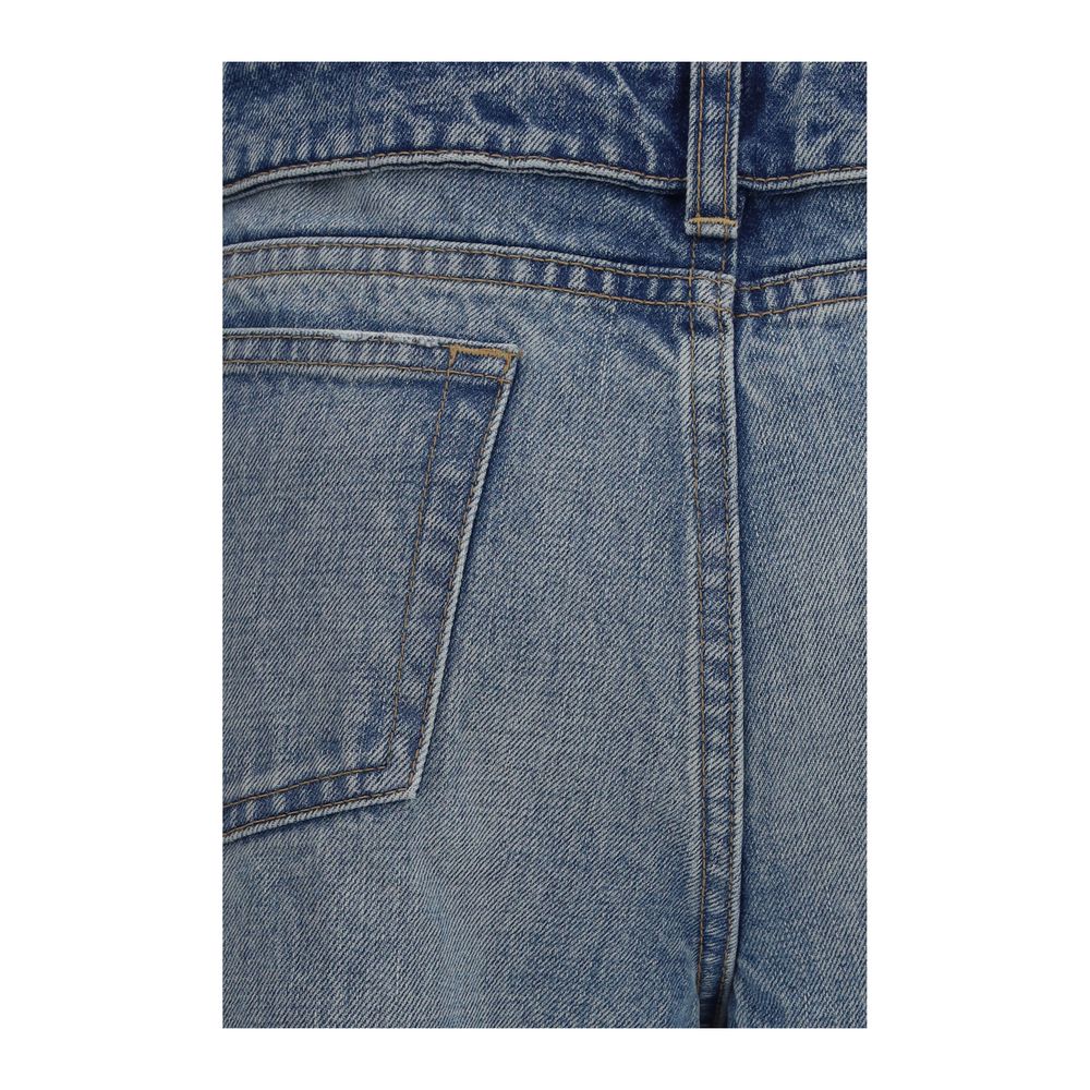 Alexander McQueen Blue Cotton Straight-Leg Jeans Alexander McQueen