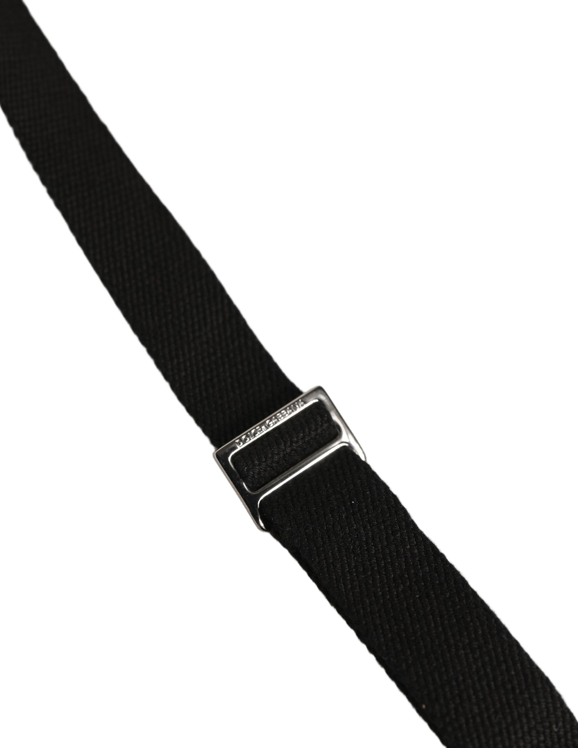 Dolce & Gabbana Black Cotton Leather Elastic Y-back Metal Clips Suspender Dolce & Gabbana
