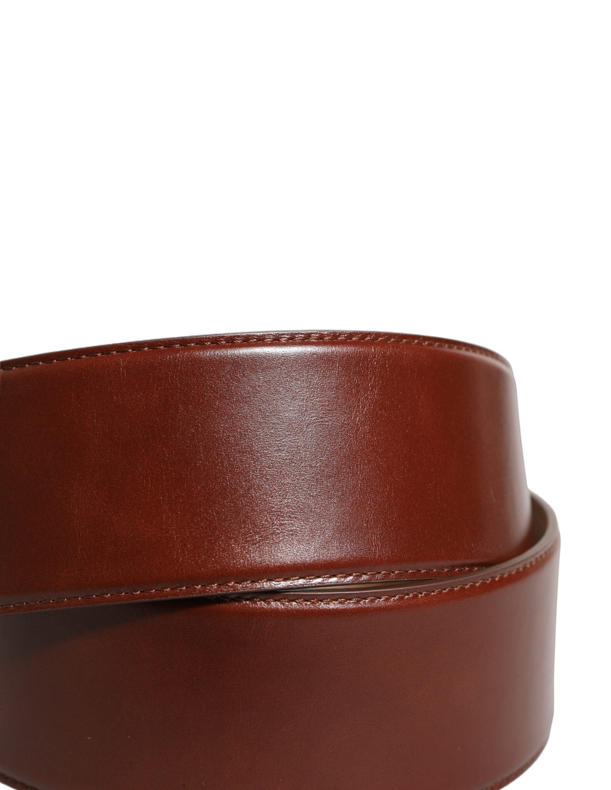 Dolce & Gabbana Brown Calfskin Leather Gold Metal Buckle Belt Dolce & Gabbana