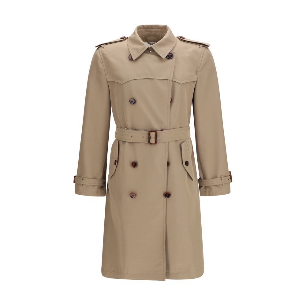Burberry Brown Silk Trench Coat Burberry