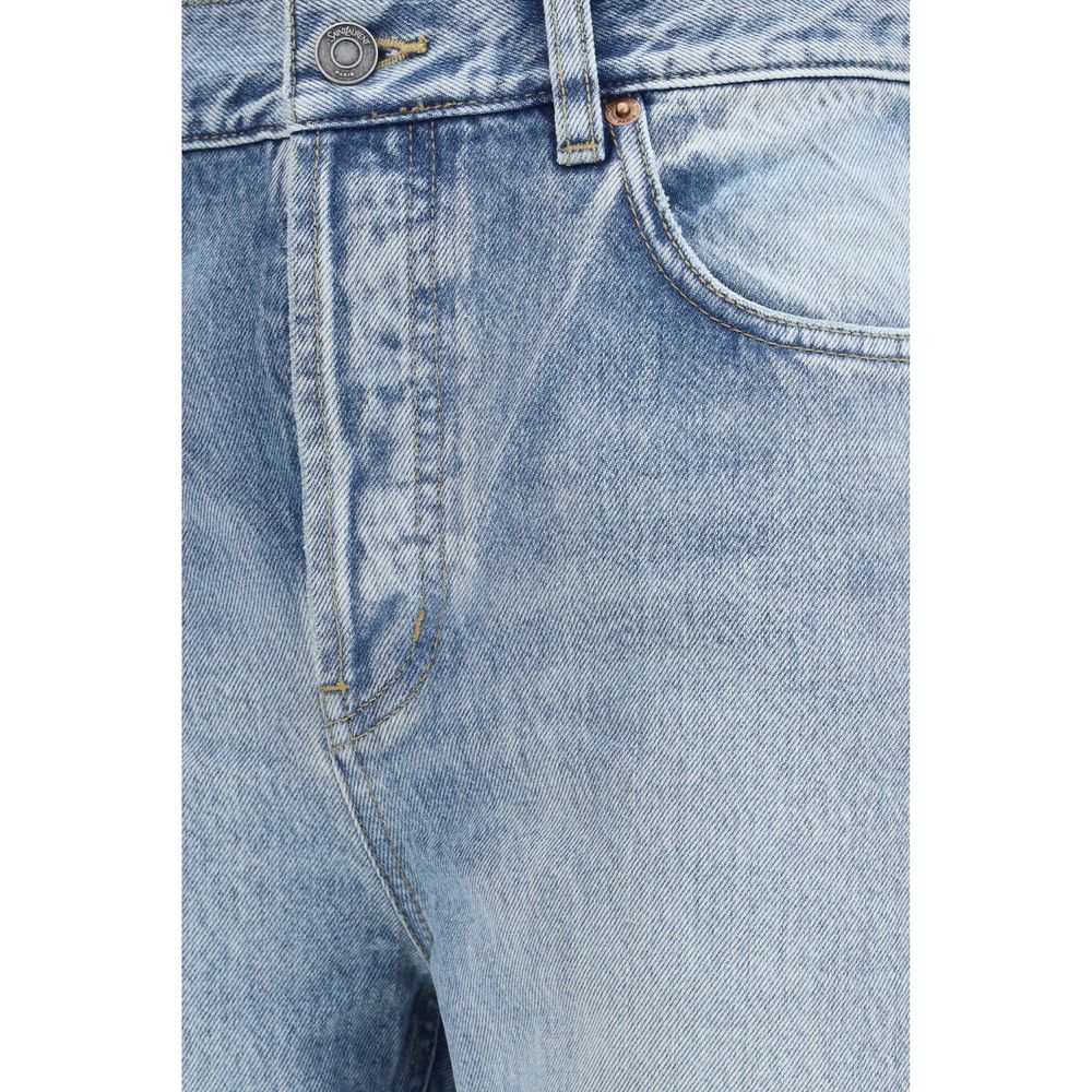 Saint Laurent Blue Cotton Cropped Jeans Saint Laurent