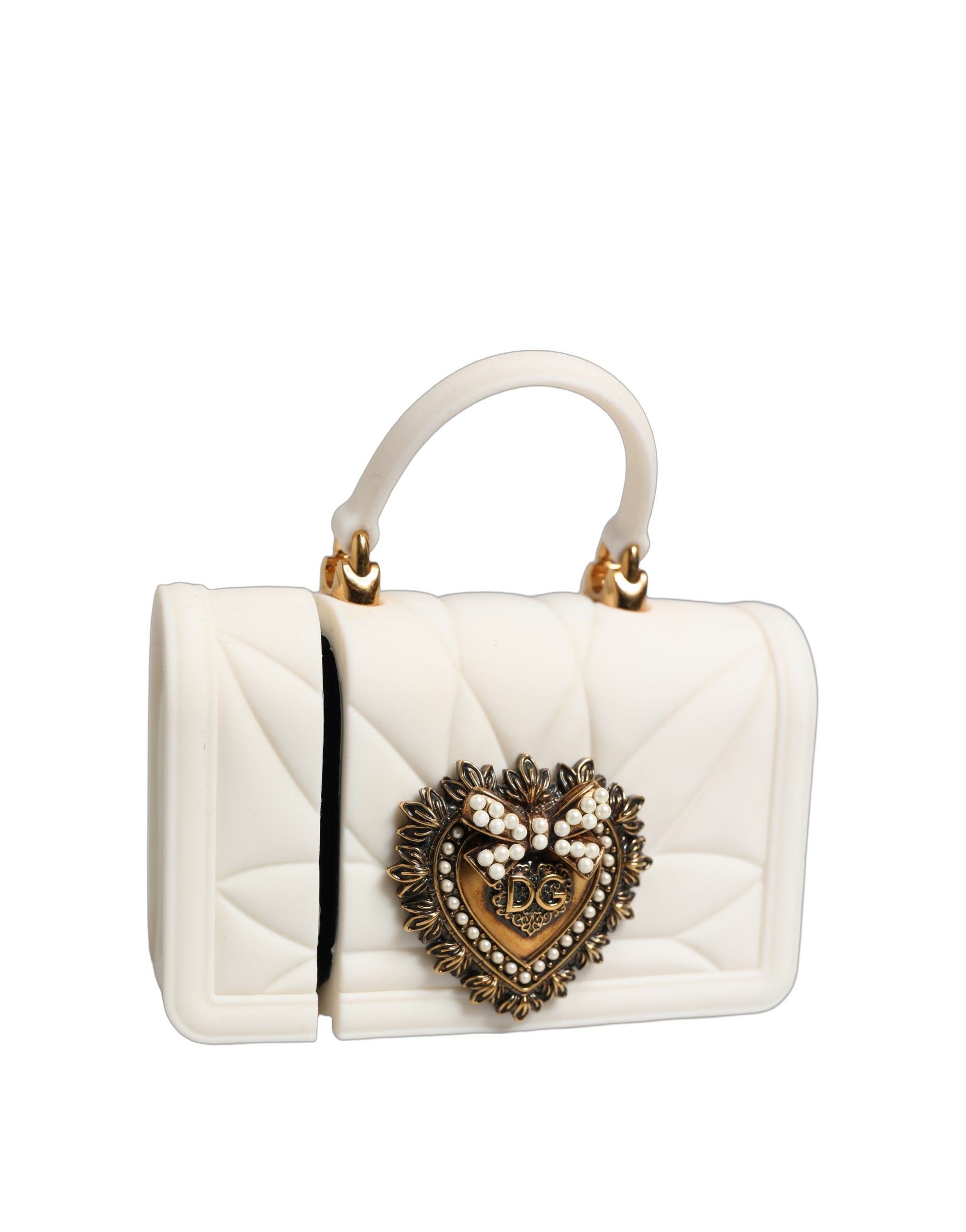 Dolce & Gabbana Case White Silicone Devotion Heart Cover Hand Bag Airpod Dolce & Gabbana