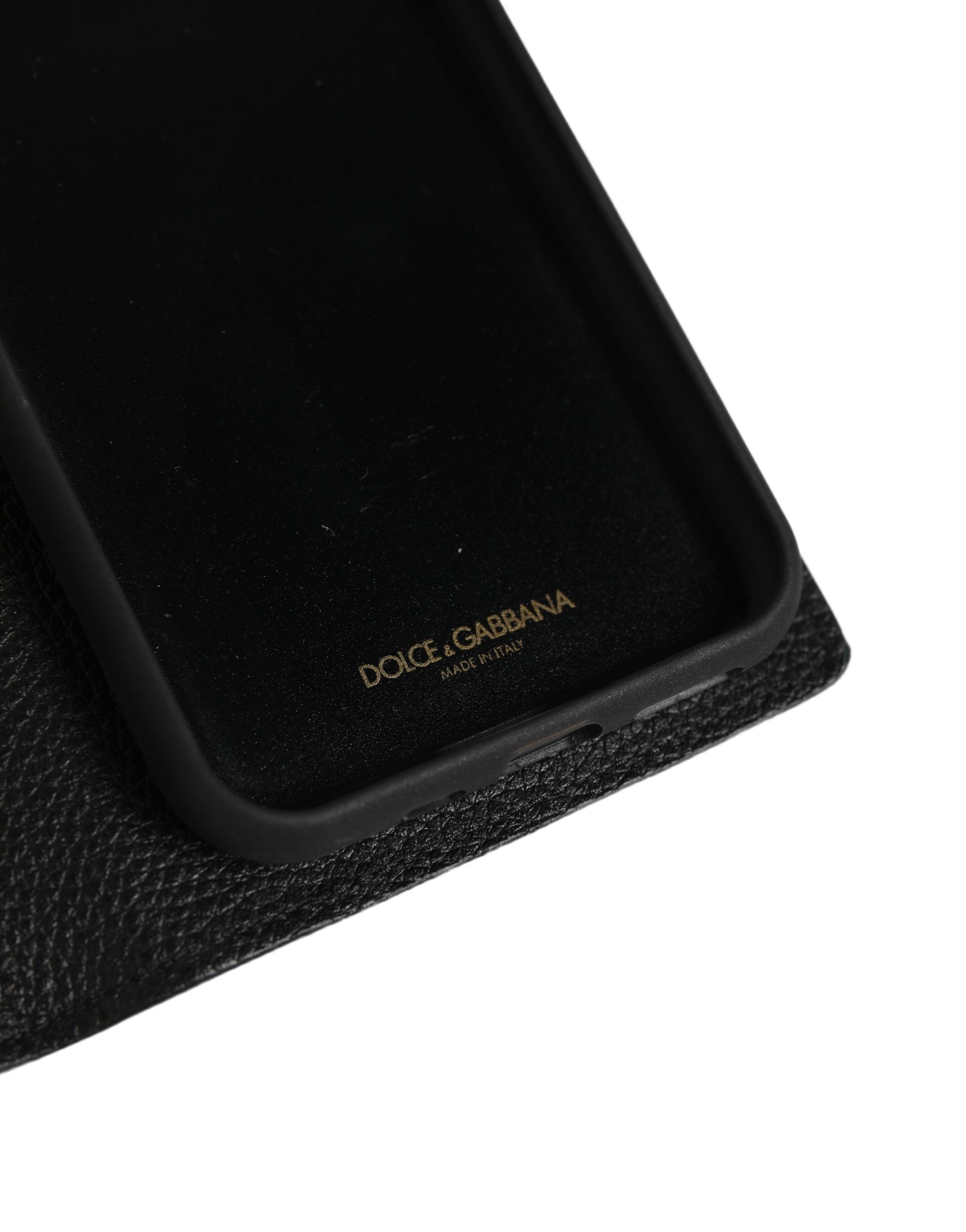 Dolce & Gabbana Case Flip Cover Black Calf Leather iPhone11 PRO Phone Dolce & Gabbana
