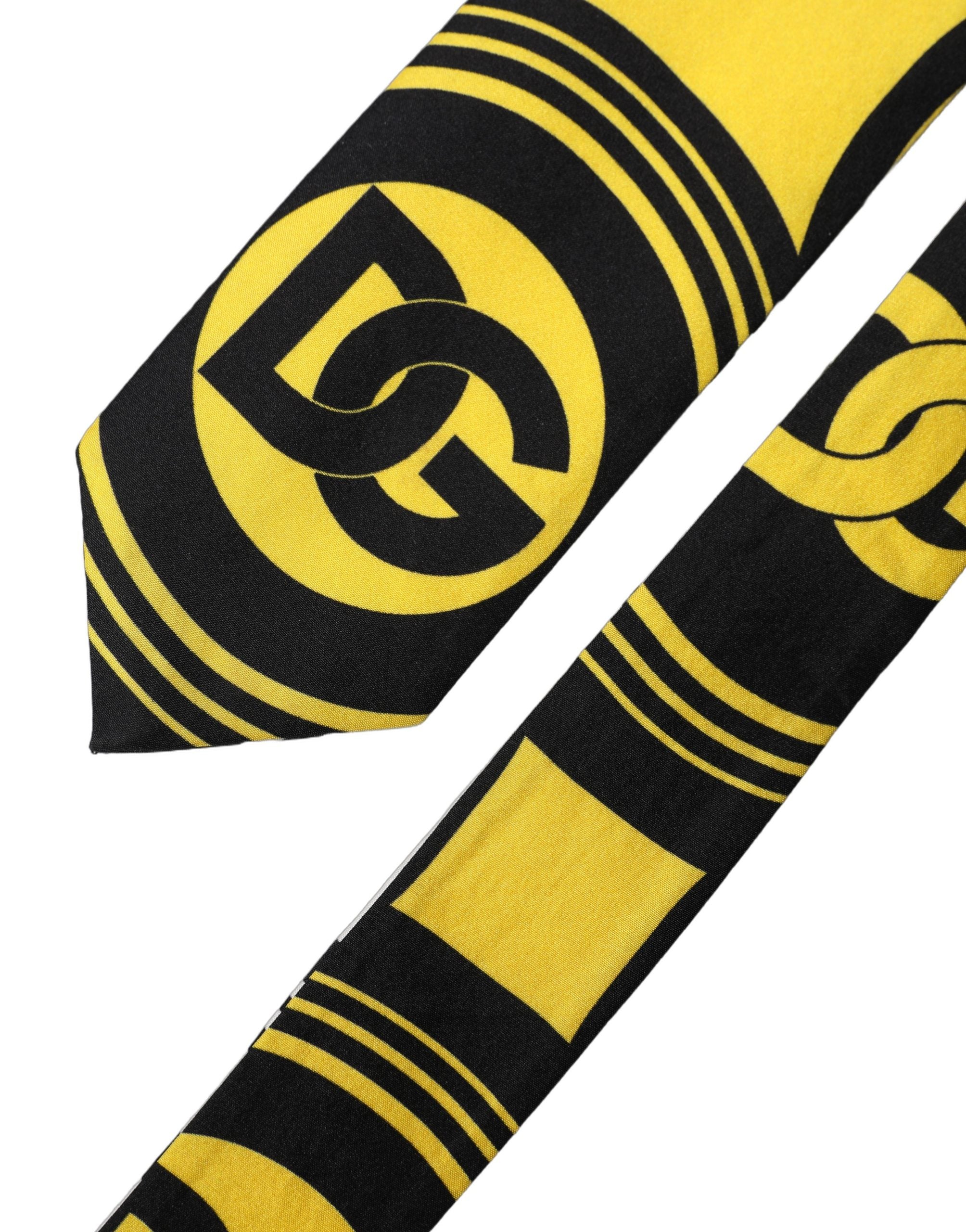 Dolce & Gabbana Multicolor Monogram Print Silk Adjustable Men Necktie Tie Dolce & Gabbana