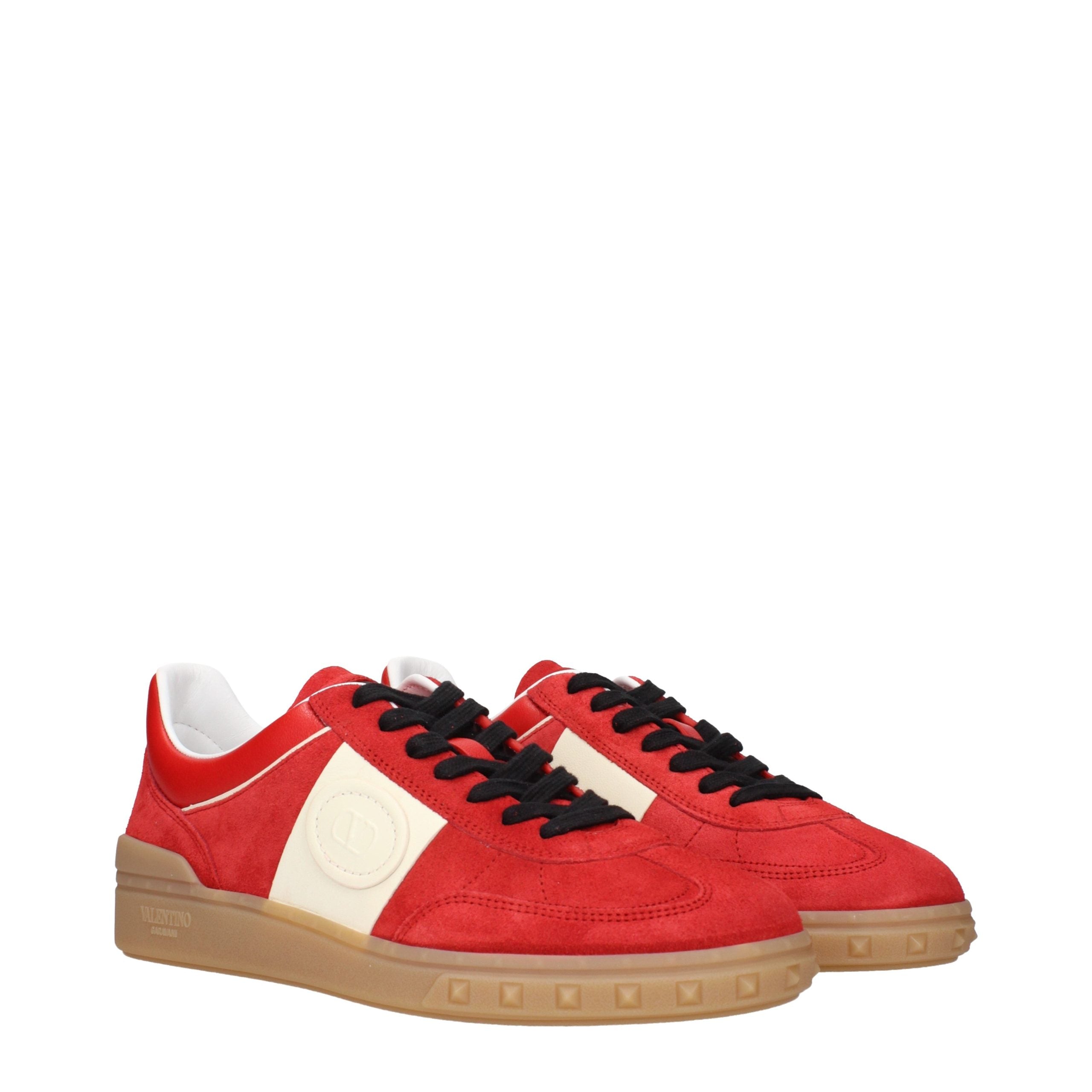 Valentino Garavani Red Leather Low Top Sneakers Valentino Garavani