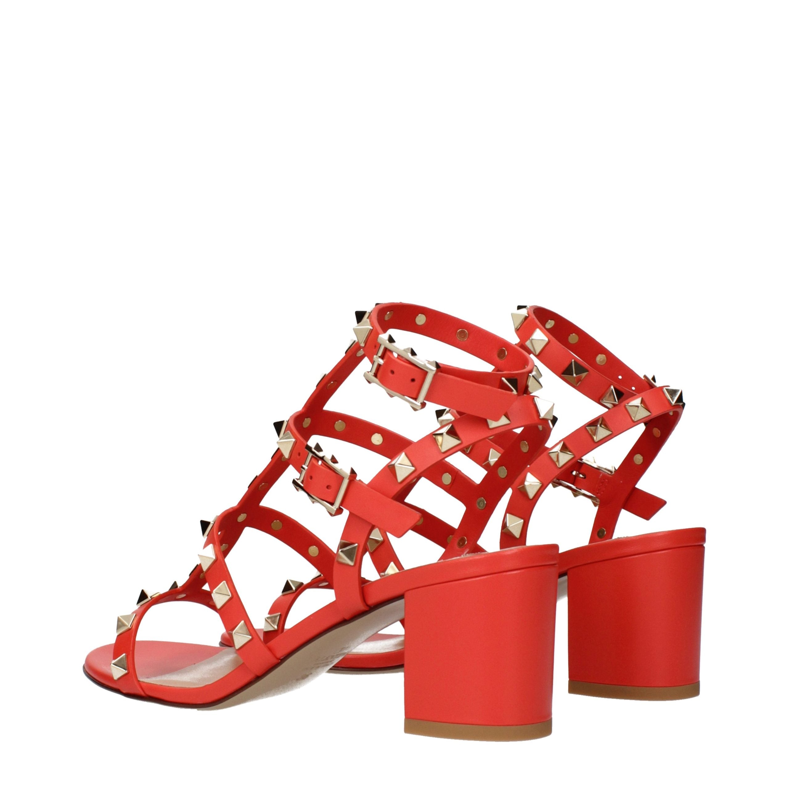 Valentino Garavani Orange Leather Platform Sandals Valentino Garavani