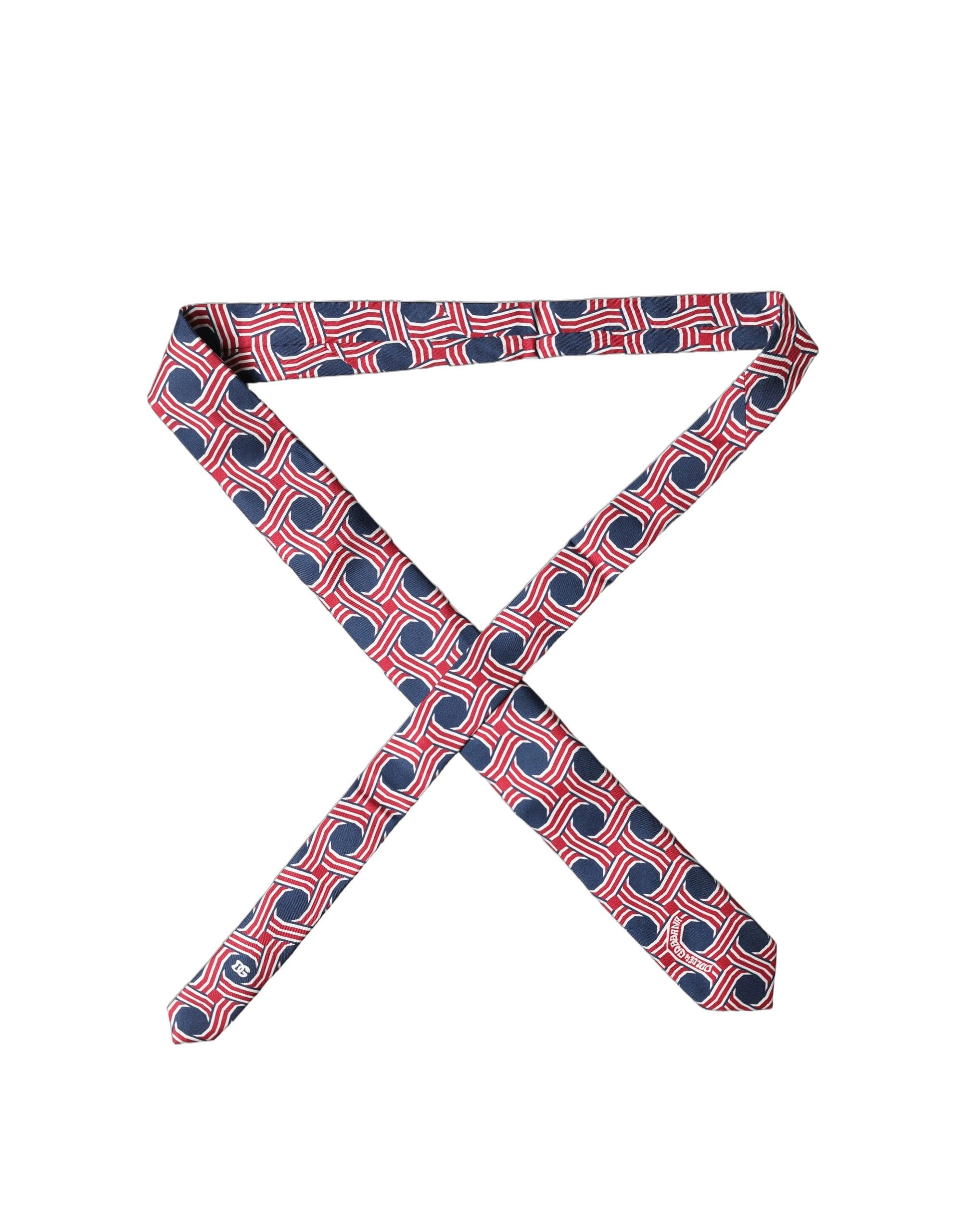 Dolce & Gabbana Multicolor Patterned Silk Adjustable Men Tied Necktie Tie Dolce & Gabbana