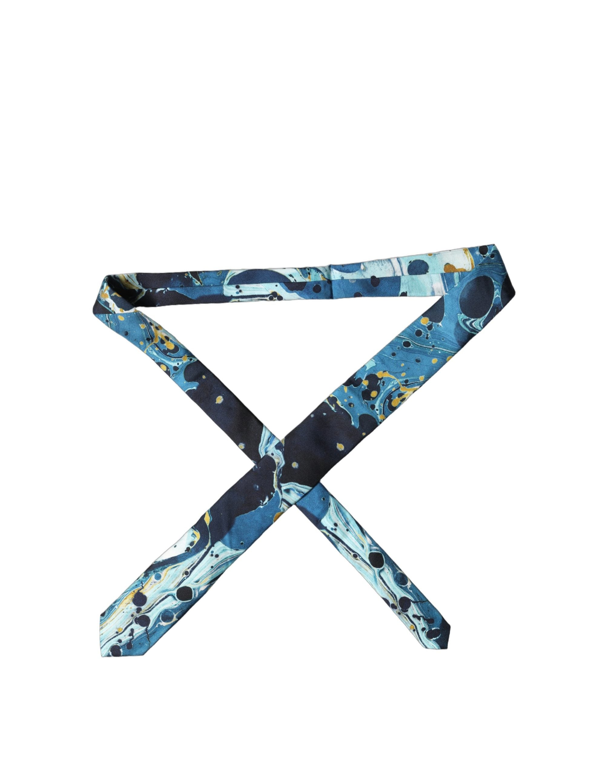 Dolce & Gabbana Multicolor Abstract Silk Adjustable Men Tied Necktie Tie Dolce & Gabbana