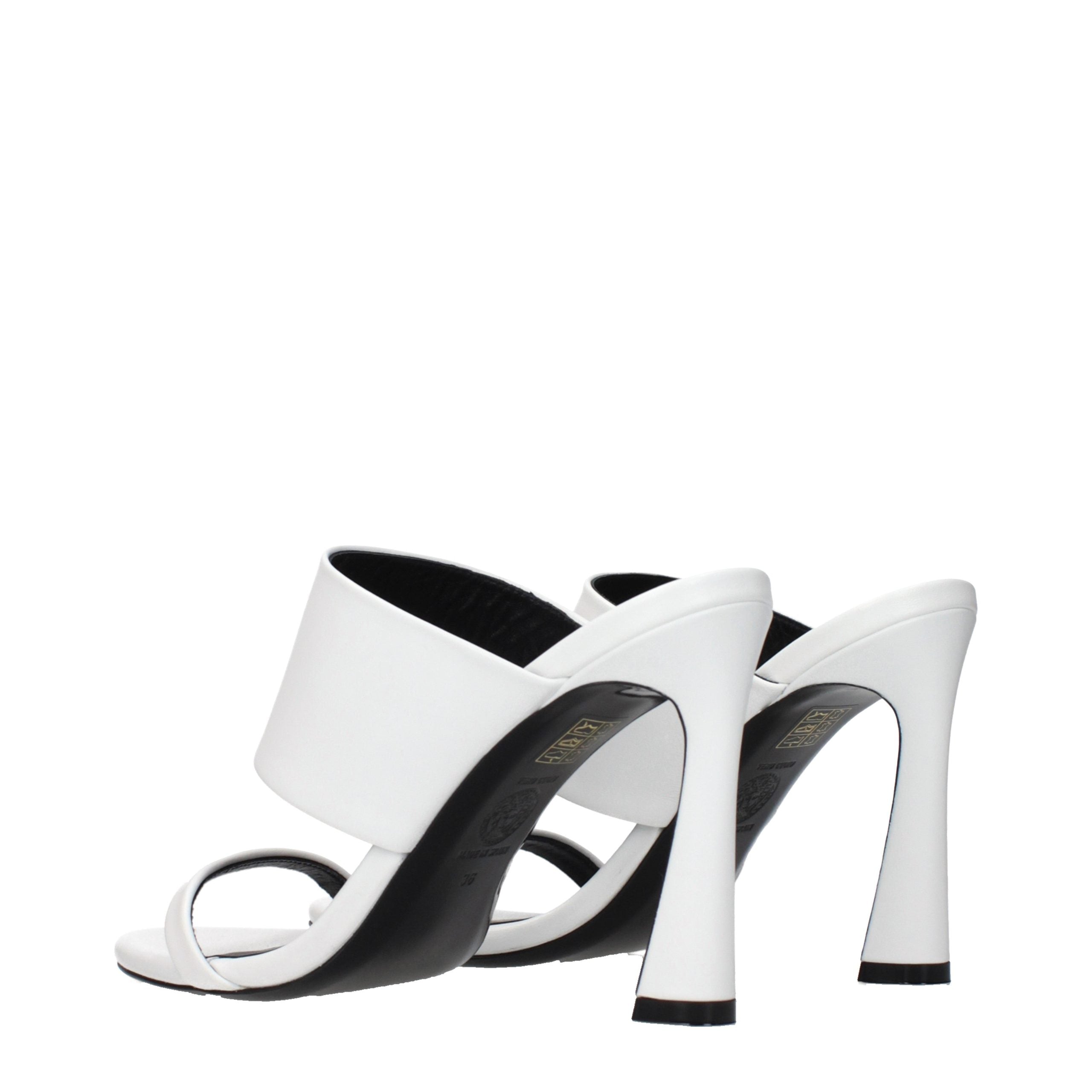 Versace White Leather Stiletto Heel Sandals Versace