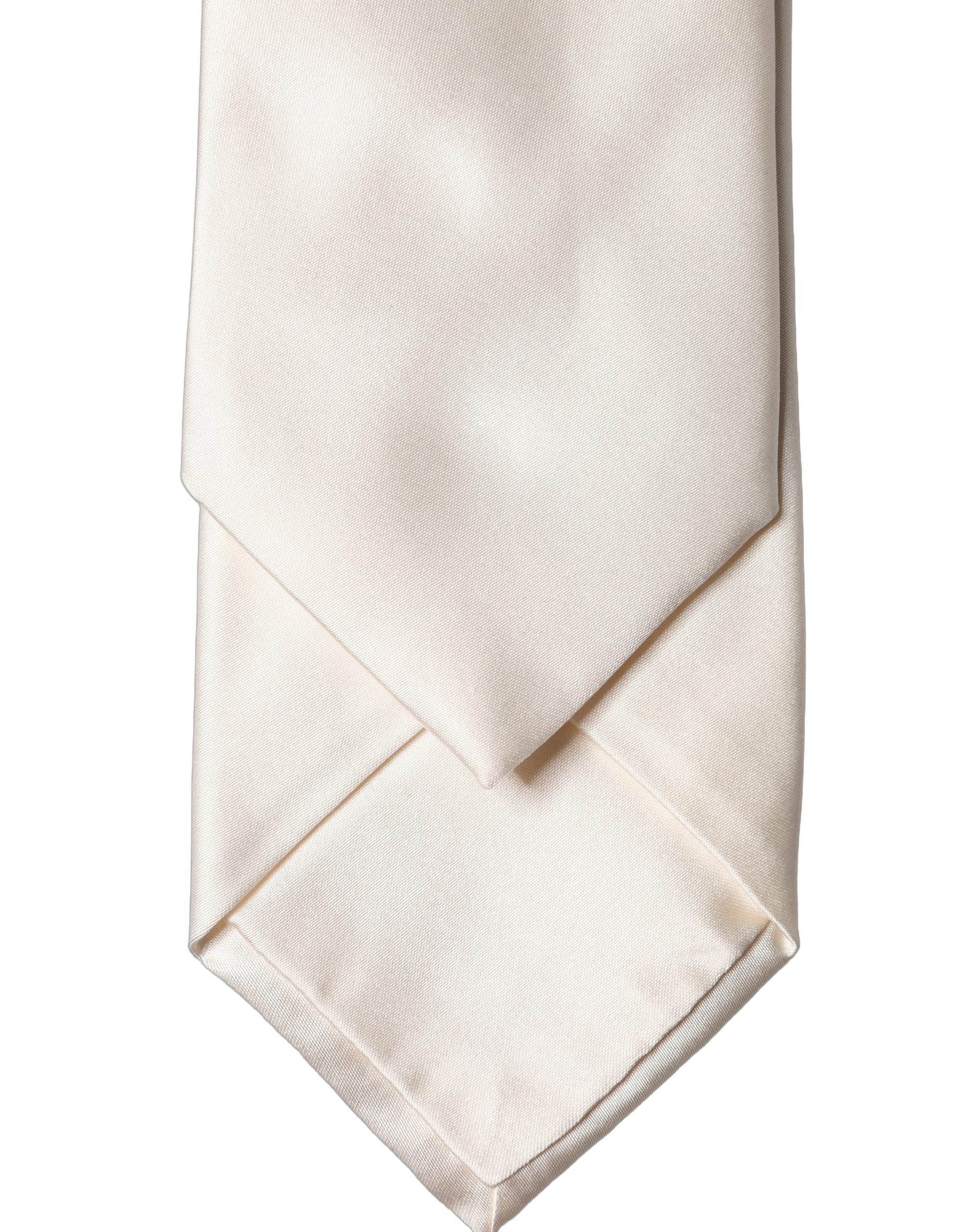 Dolce & Gabbana Off White Satin Silk Adjustable Women Tied Necktie Tie Dolce & Gabbana