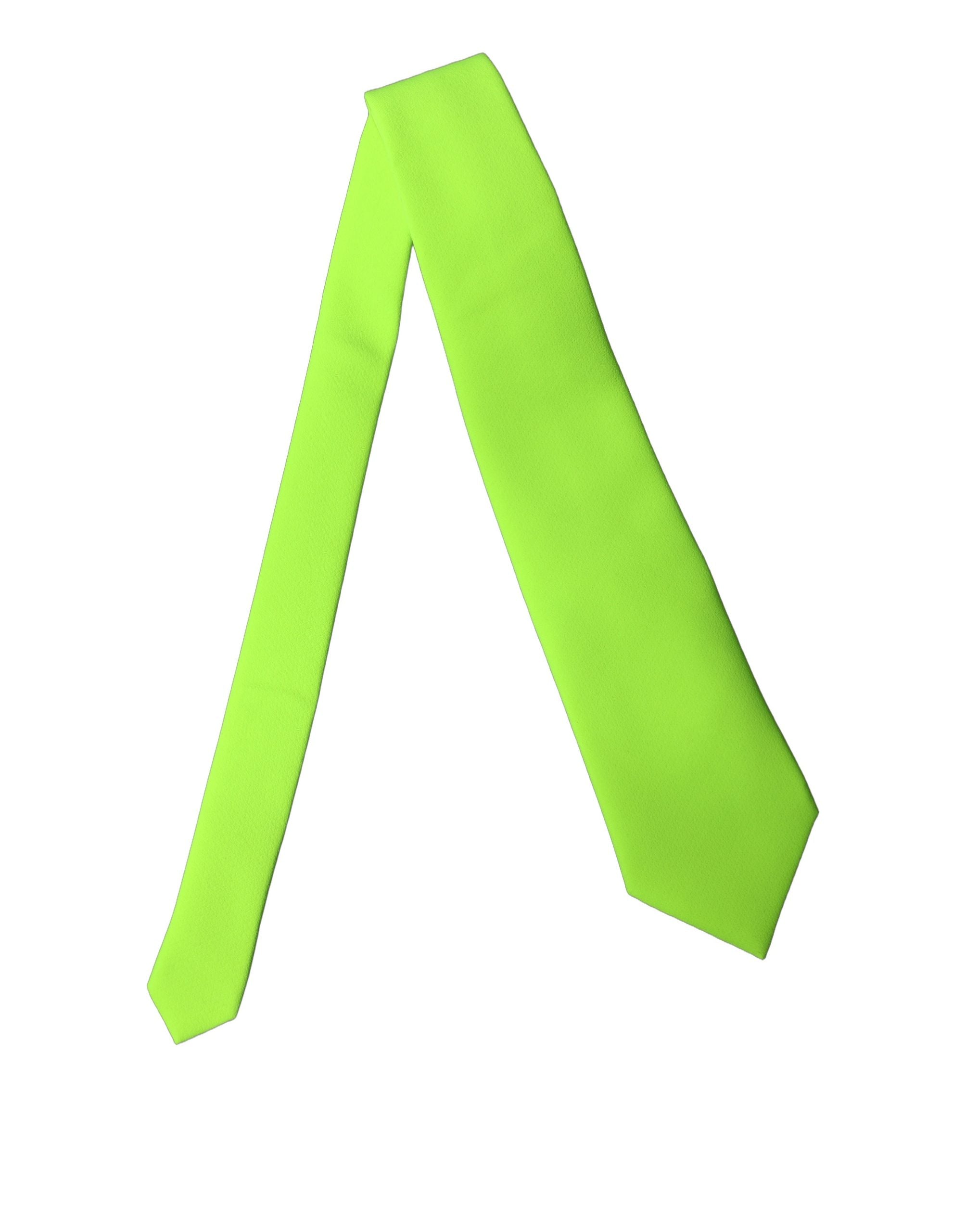 Dolce & Gabbana Neon Green Polyester Adjustable Women Tied Necktie Tie Dolce & Gabbana