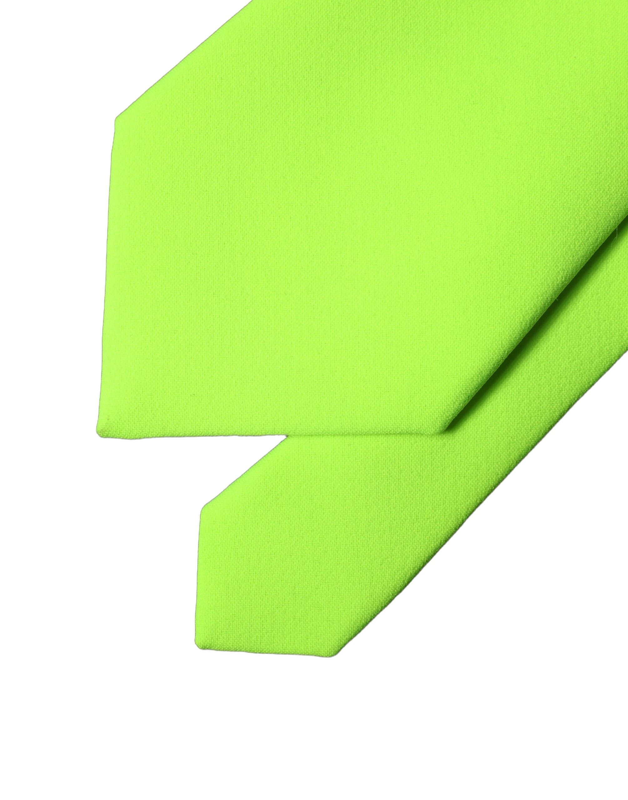 Dolce & Gabbana Neon Green Polyester Adjustable Women Tied Necktie Tie Dolce & Gabbana