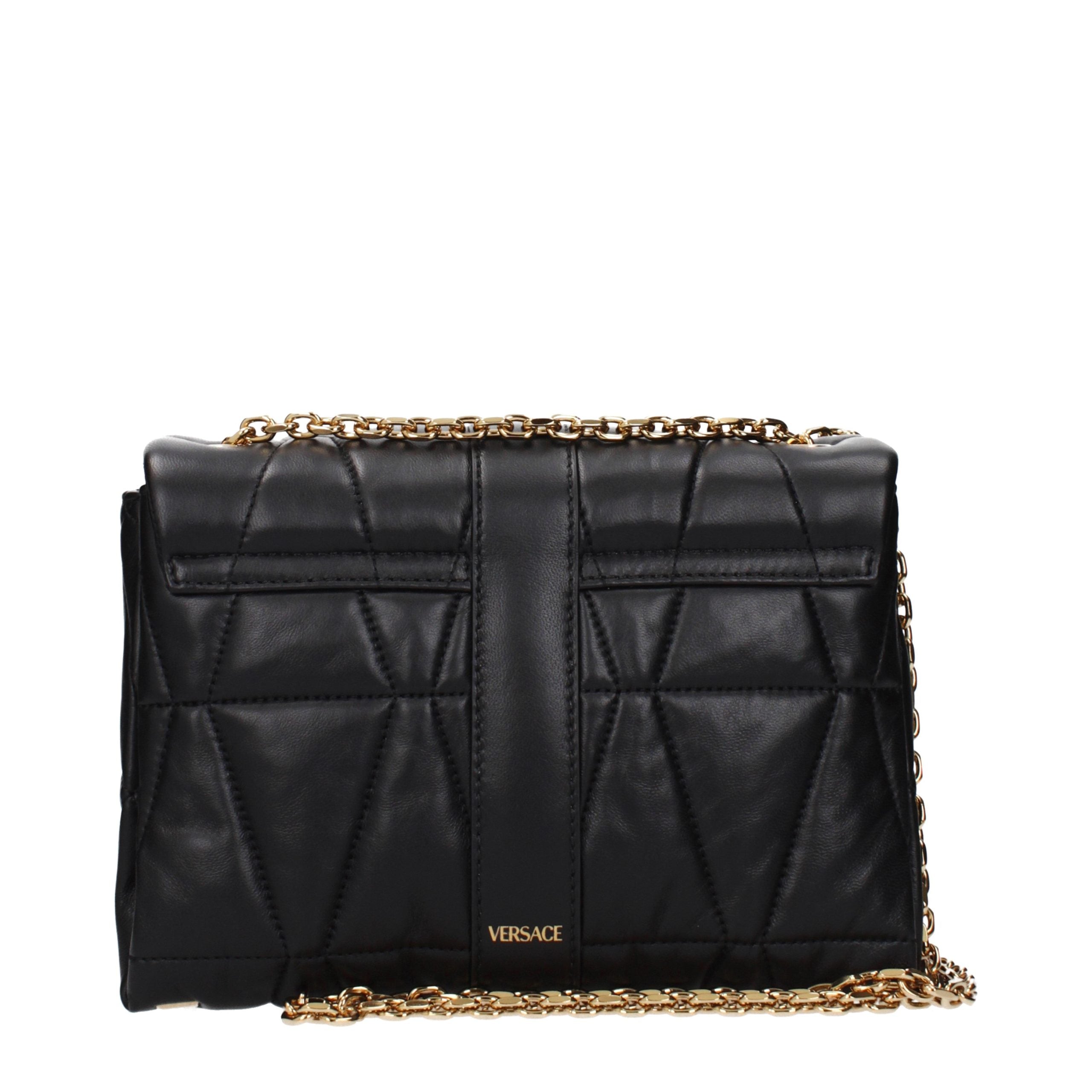 Versace Black Leather Shoulder Bag Versace