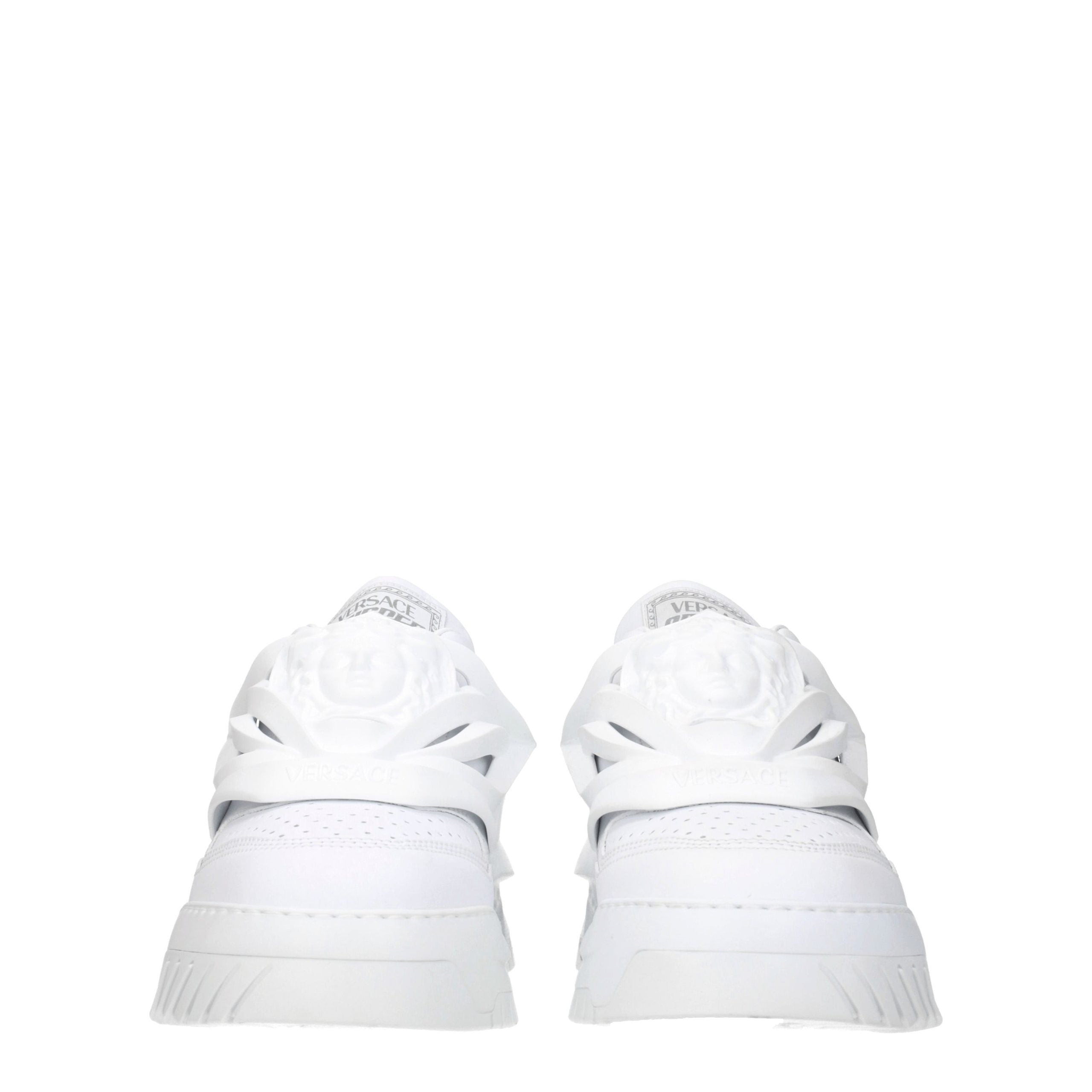 Versace White Leather Sneakers Versace