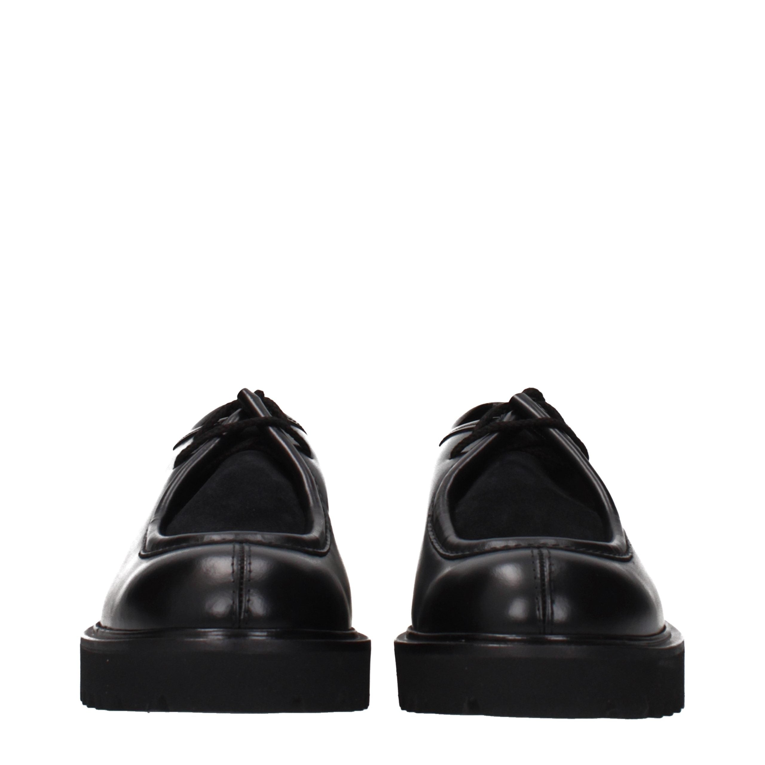 Max Mara Black Leather Oxfords And Derbies Max Mara