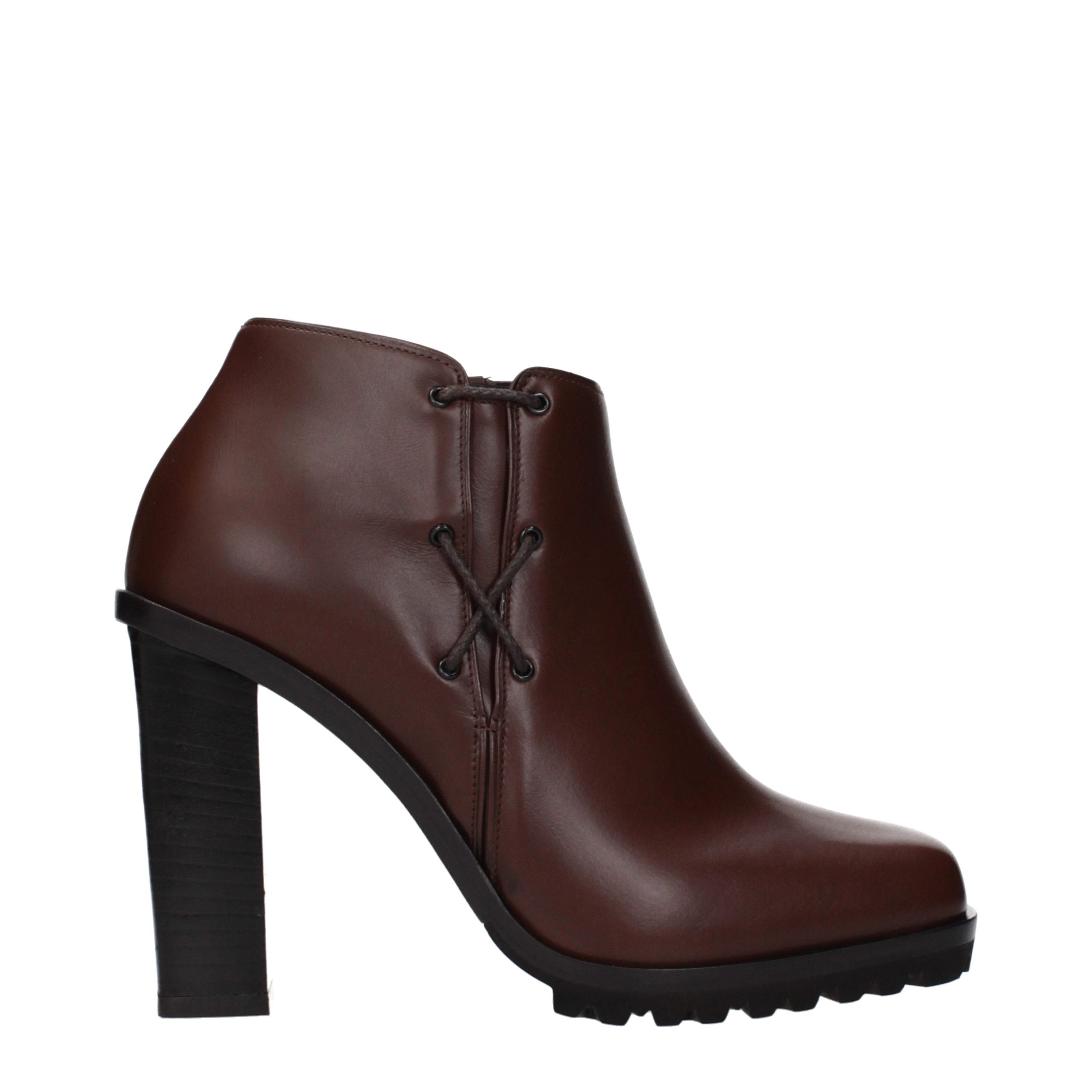 Max Mara Brown Leather Ankle Boots Max Mara