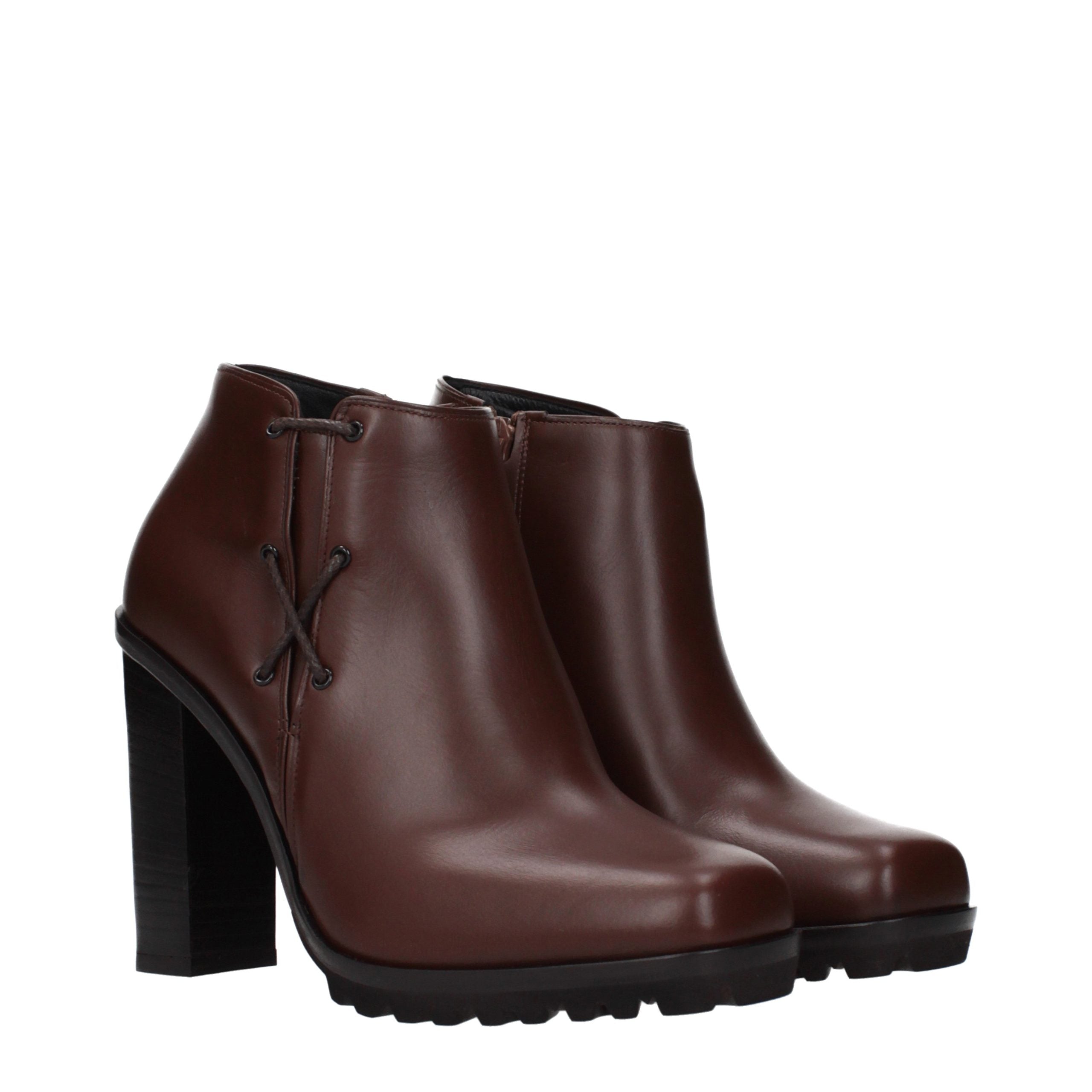 Max Mara Brown Leather Ankle Boots Max Mara