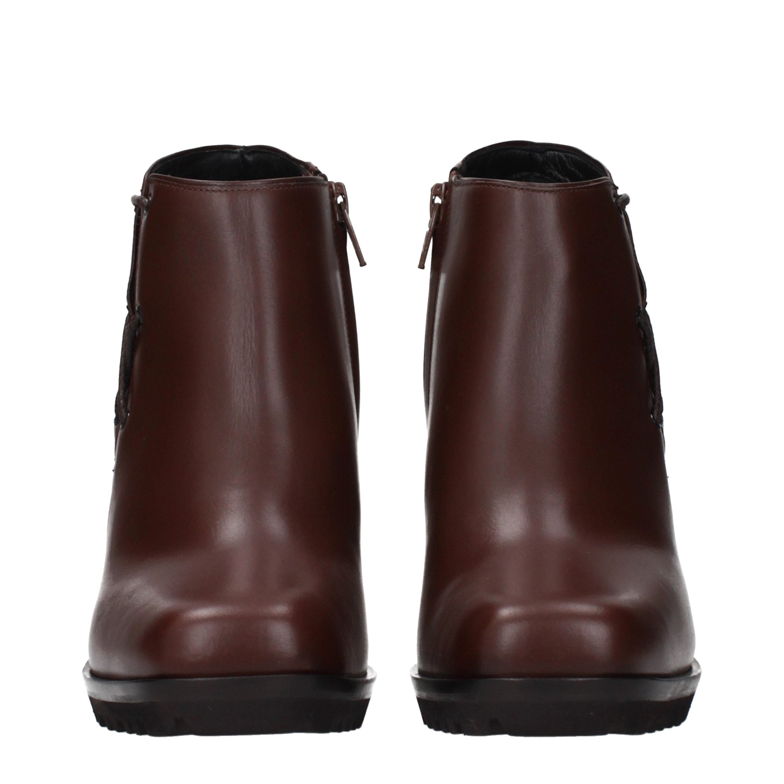 Max Mara Brown Leather Ankle Boots Max Mara