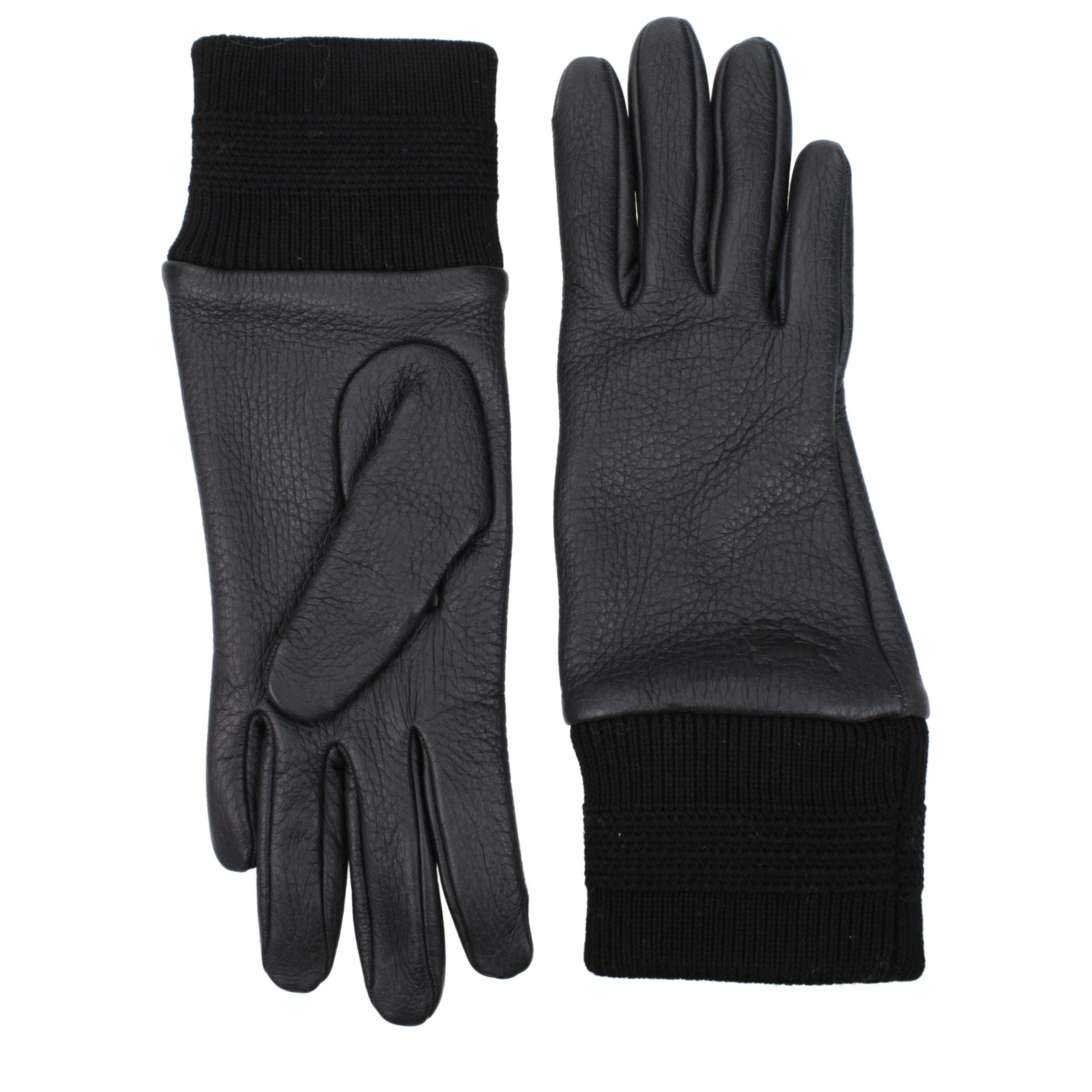 Burberry Black Leather Gloves Burberry