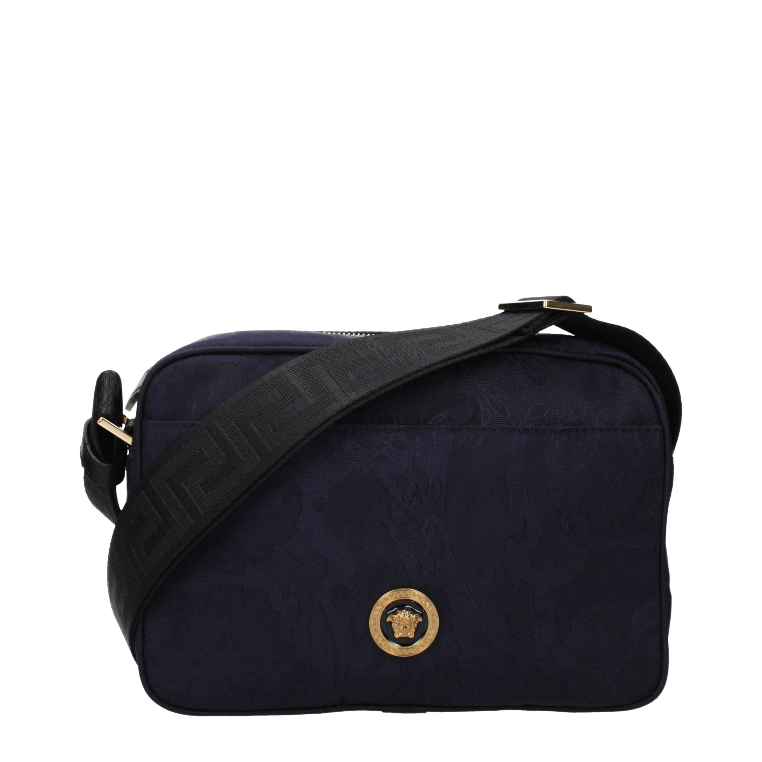 Versace Blue Fabric Crossbody Bag Versace