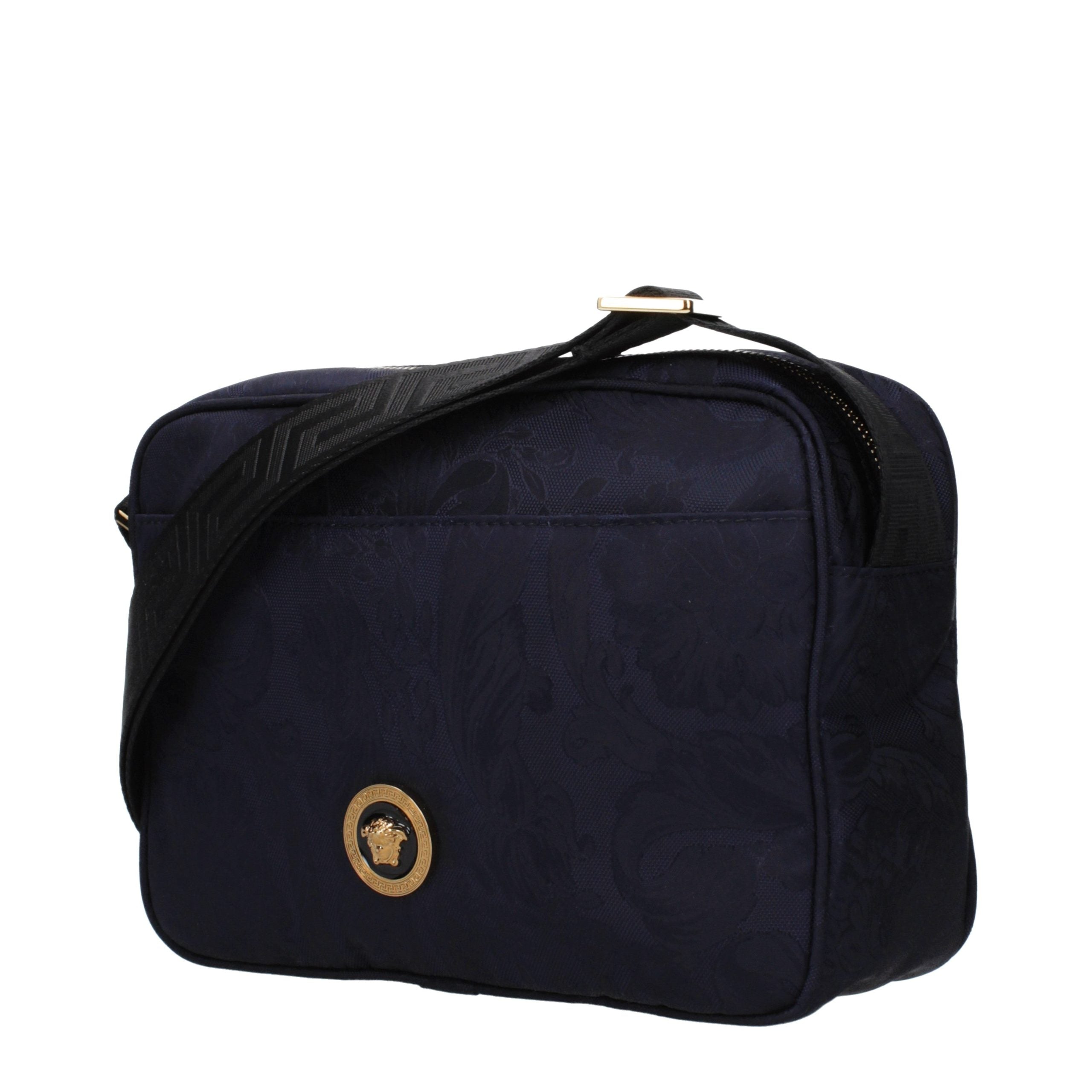 Versace Blue Fabric Crossbody Bag Versace