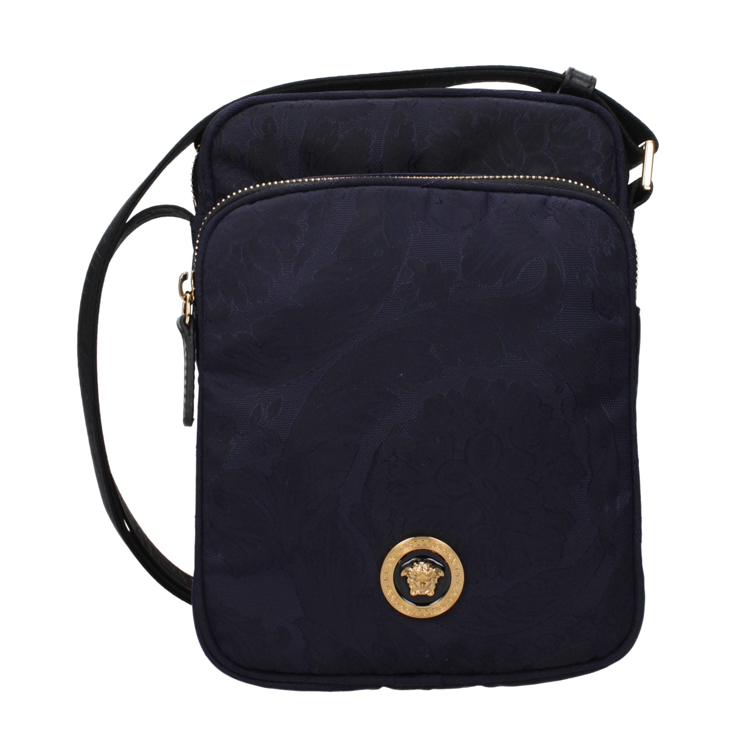 Versace Blue Fabric Crossbody Bag Versace
