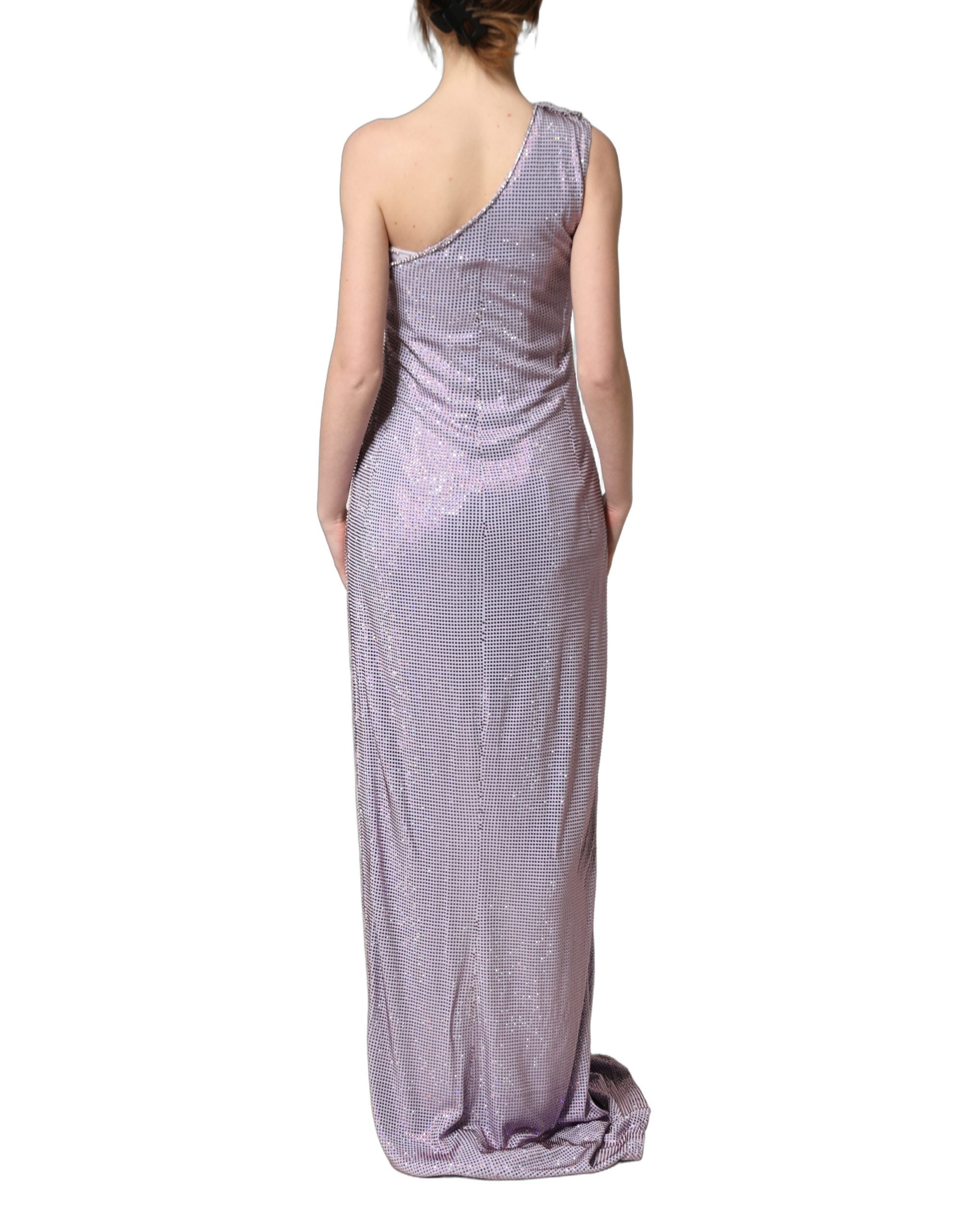Dolce & Gabbana Purple Crystal OneShoulder EveningGown Dress Dolce & Gabbana