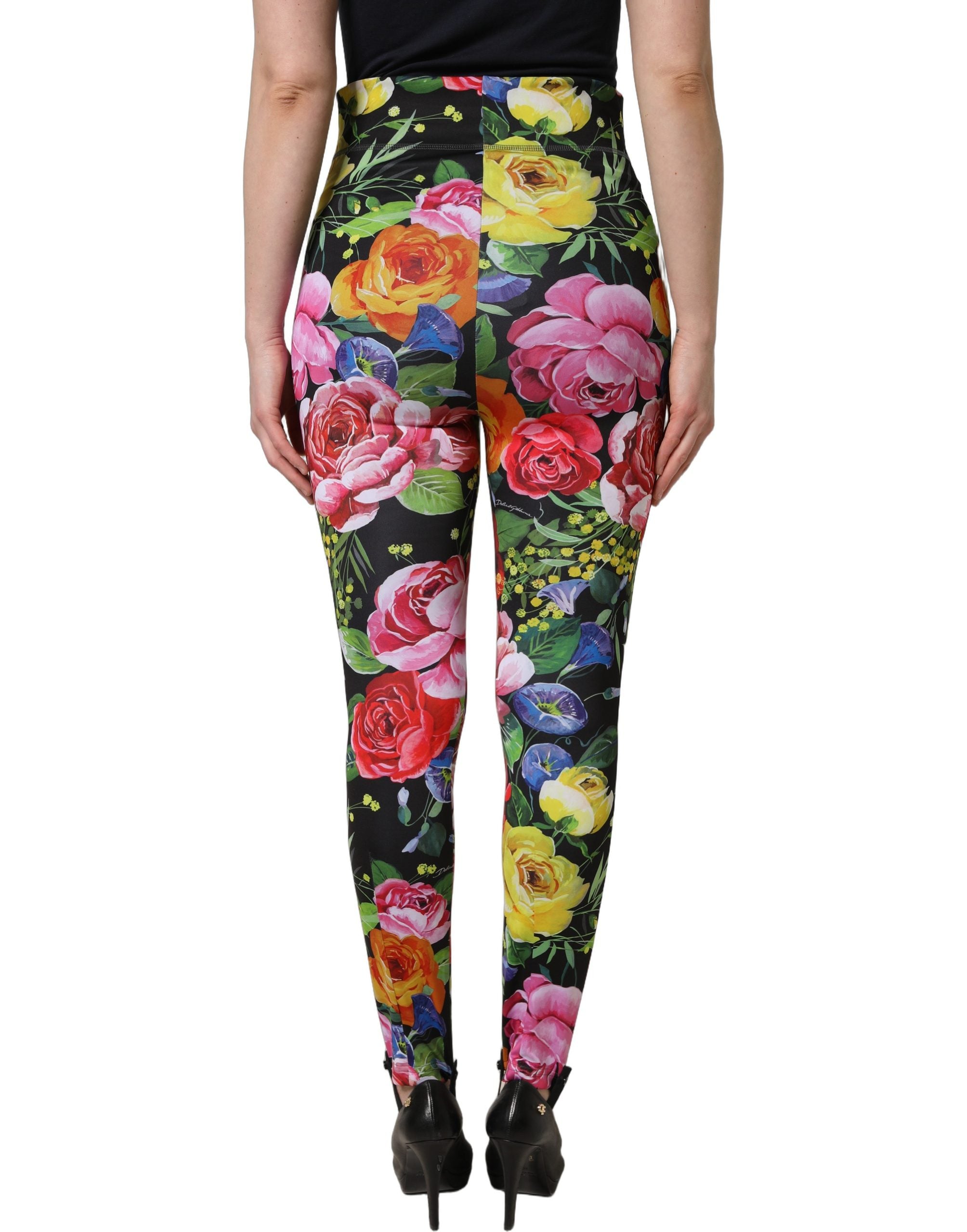 Dolce & Gabbana Multicolor Floral Stretch Jersey Leggings Pants Dolce & Gabbana