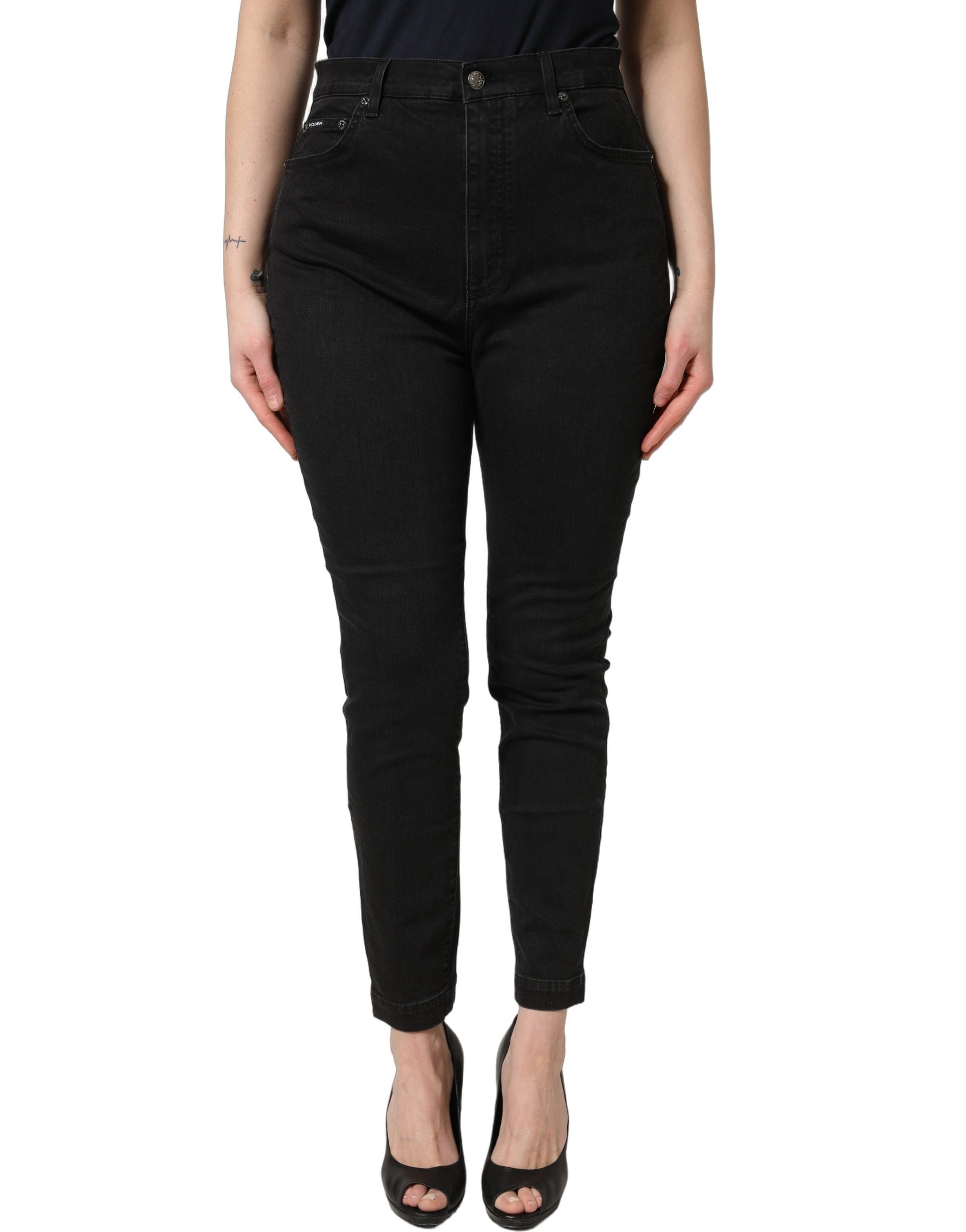 Dolce & Gabbana Black Skinny Cotton High Waist Denim Jeans Dolce & Gabbana