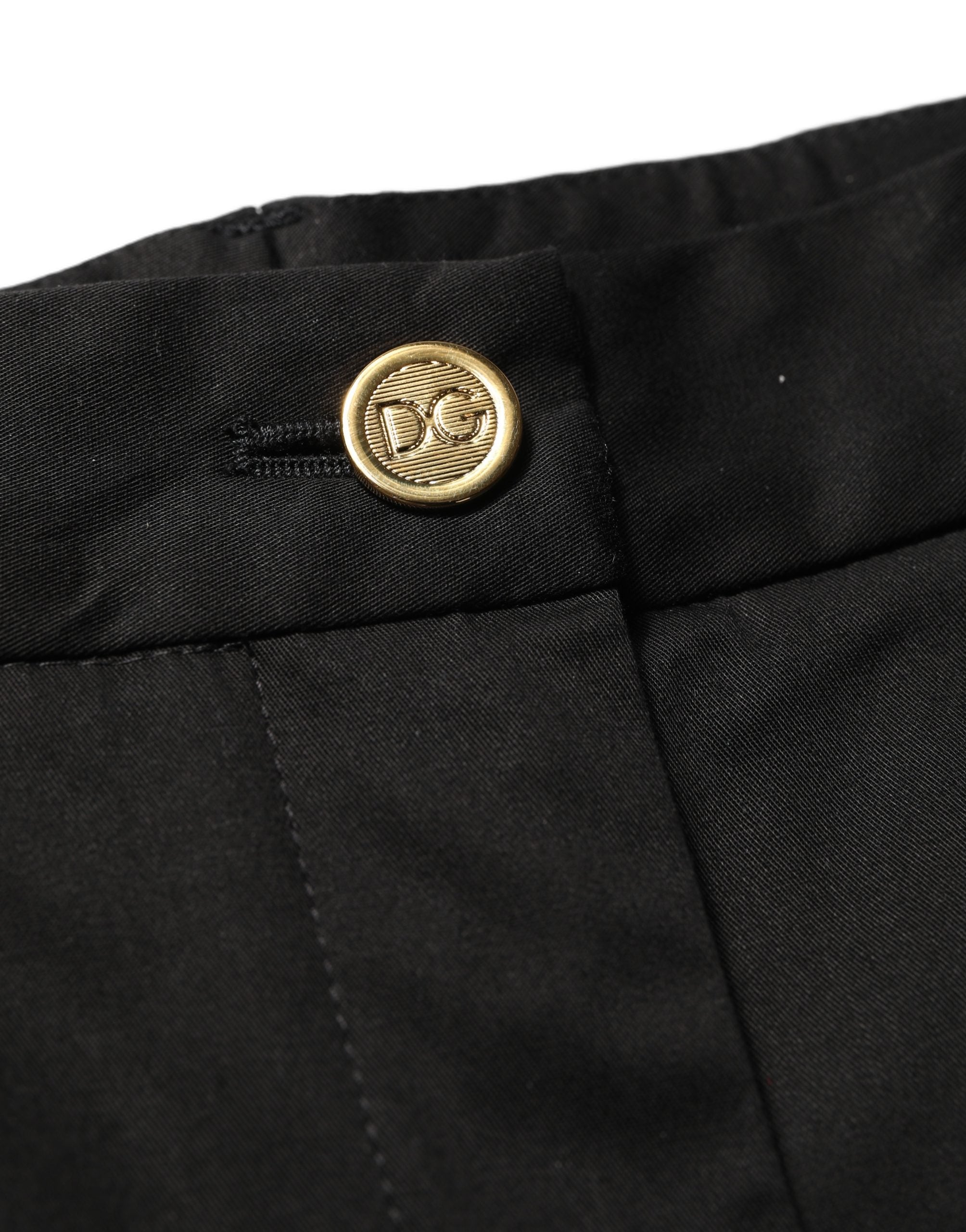 Dolce & Gabbana Black Tapered Leg Dress Cotton Trousers Pants Dolce & Gabbana