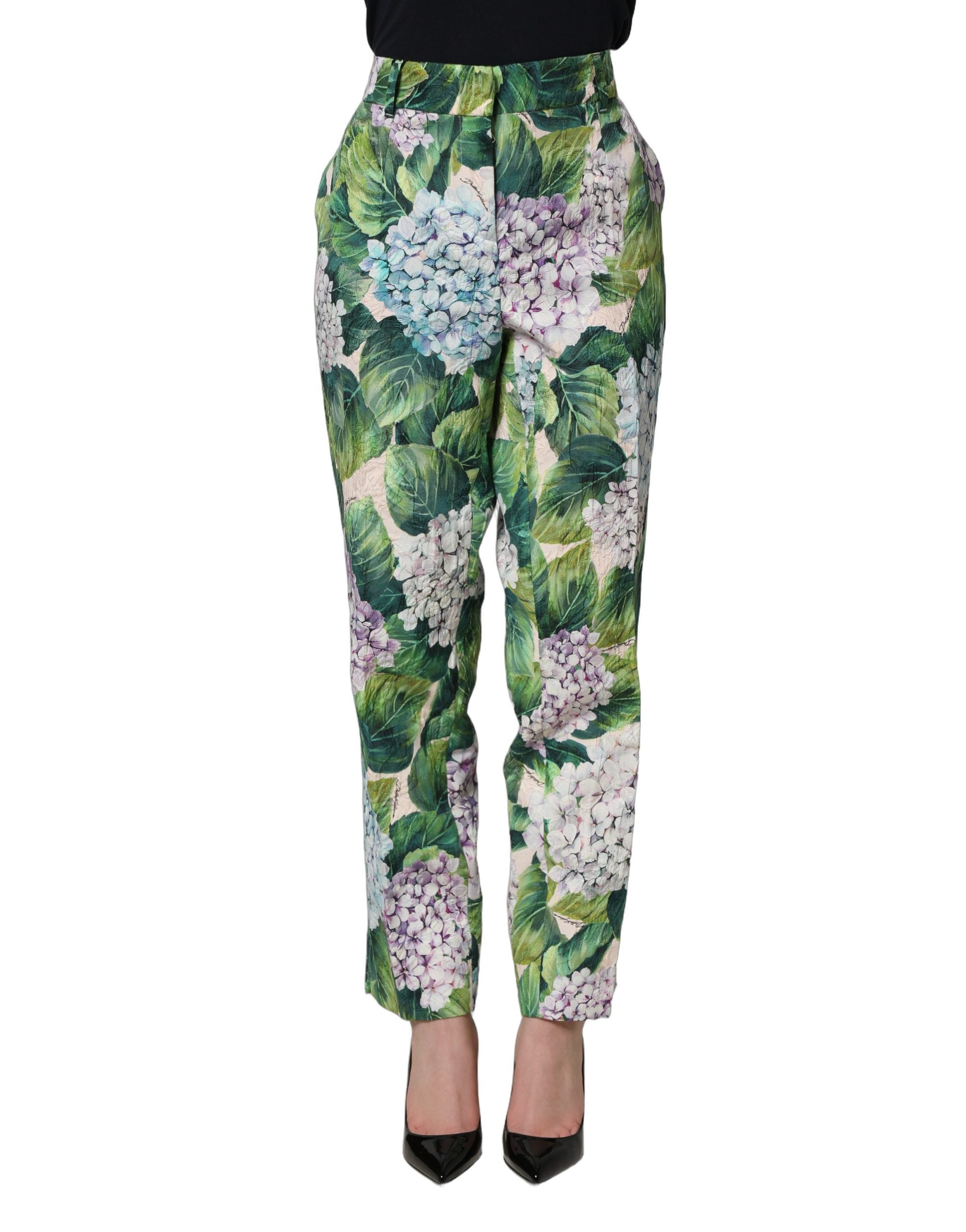 Dolce & Gabbana Multicolor Floral Print Tapered Trouser Pants Dolce & Gabbana