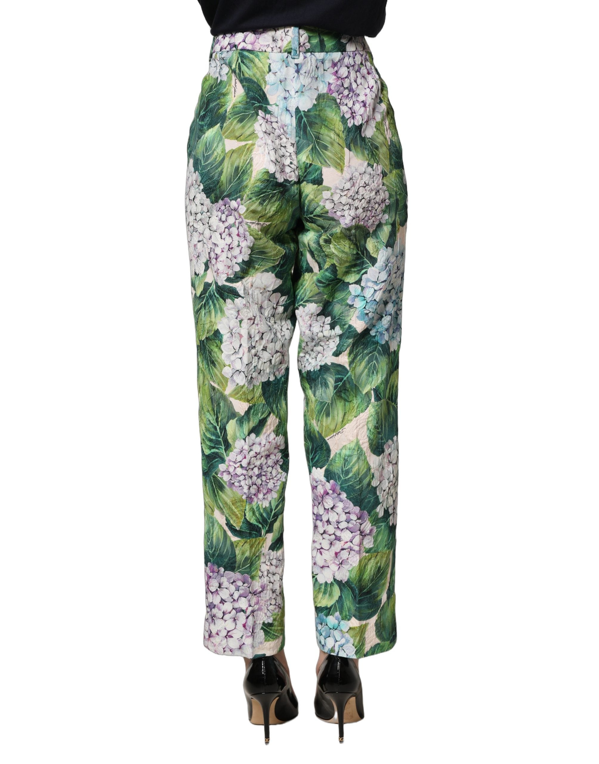 Dolce & Gabbana Multicolor Floral Print Tapered Trouser Pants Dolce & Gabbana