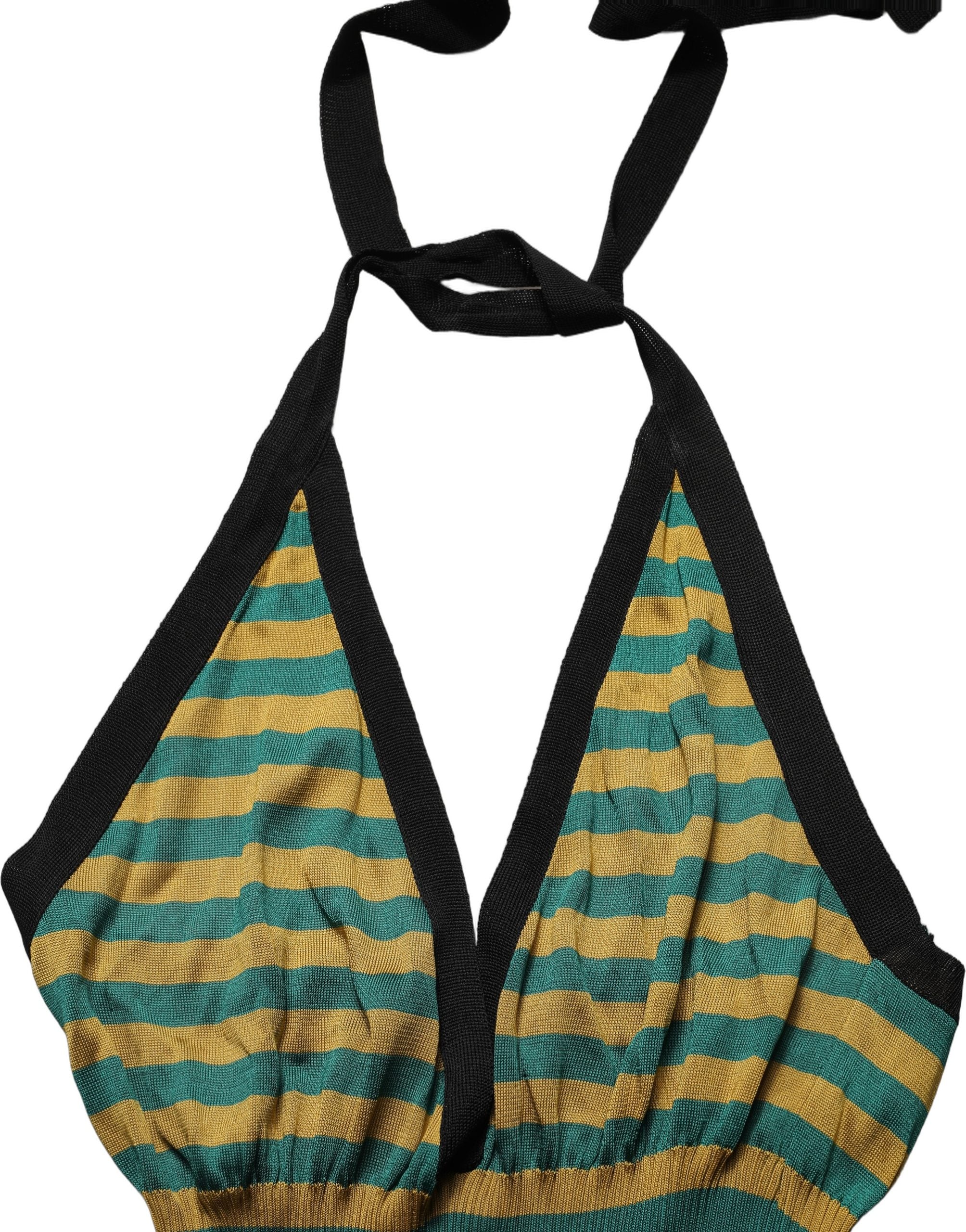 Dolce & Gabbana Multicolor Stripes Wool Knit Halter Tank Top Dolce & Gabbana