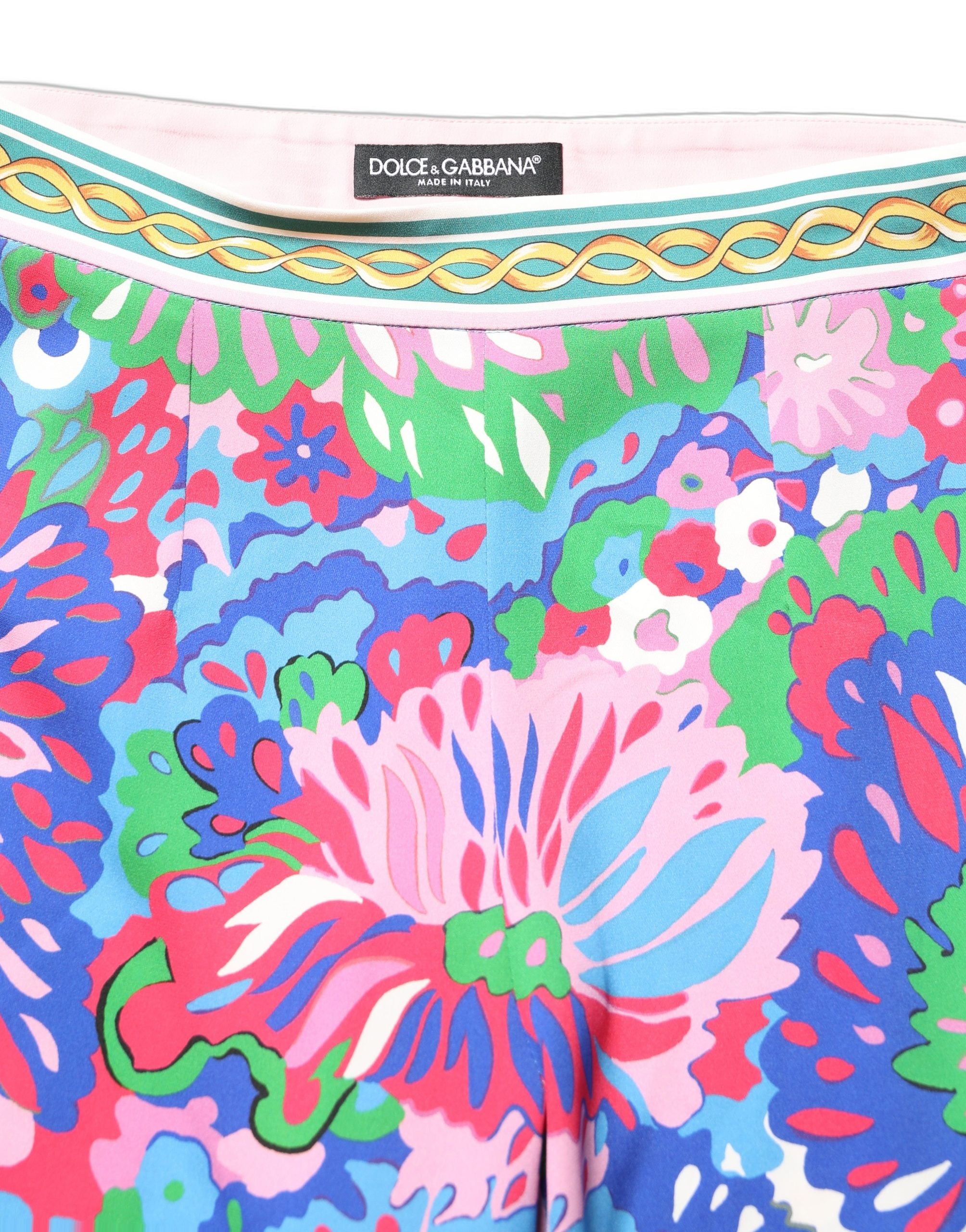 Dolce & Gabbana Multicolor Floral Stretch Jersey Leggings Pants Dolce & Gabbana