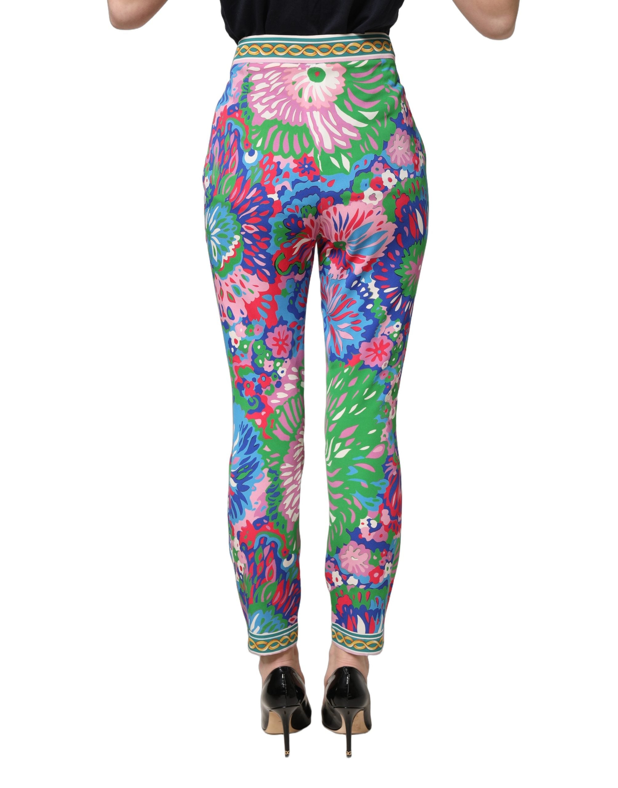 Dolce & Gabbana Multicolor Floral Stretch Jersey Leggings Pants Dolce & Gabbana